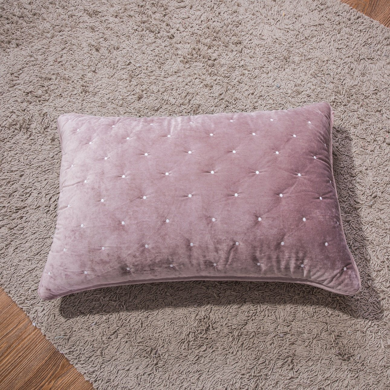 Tache Velvet Dreams Purple Mauve Plush Diamond Tufted Pillow Sham (JHW-853P) - Tache Home Fashion