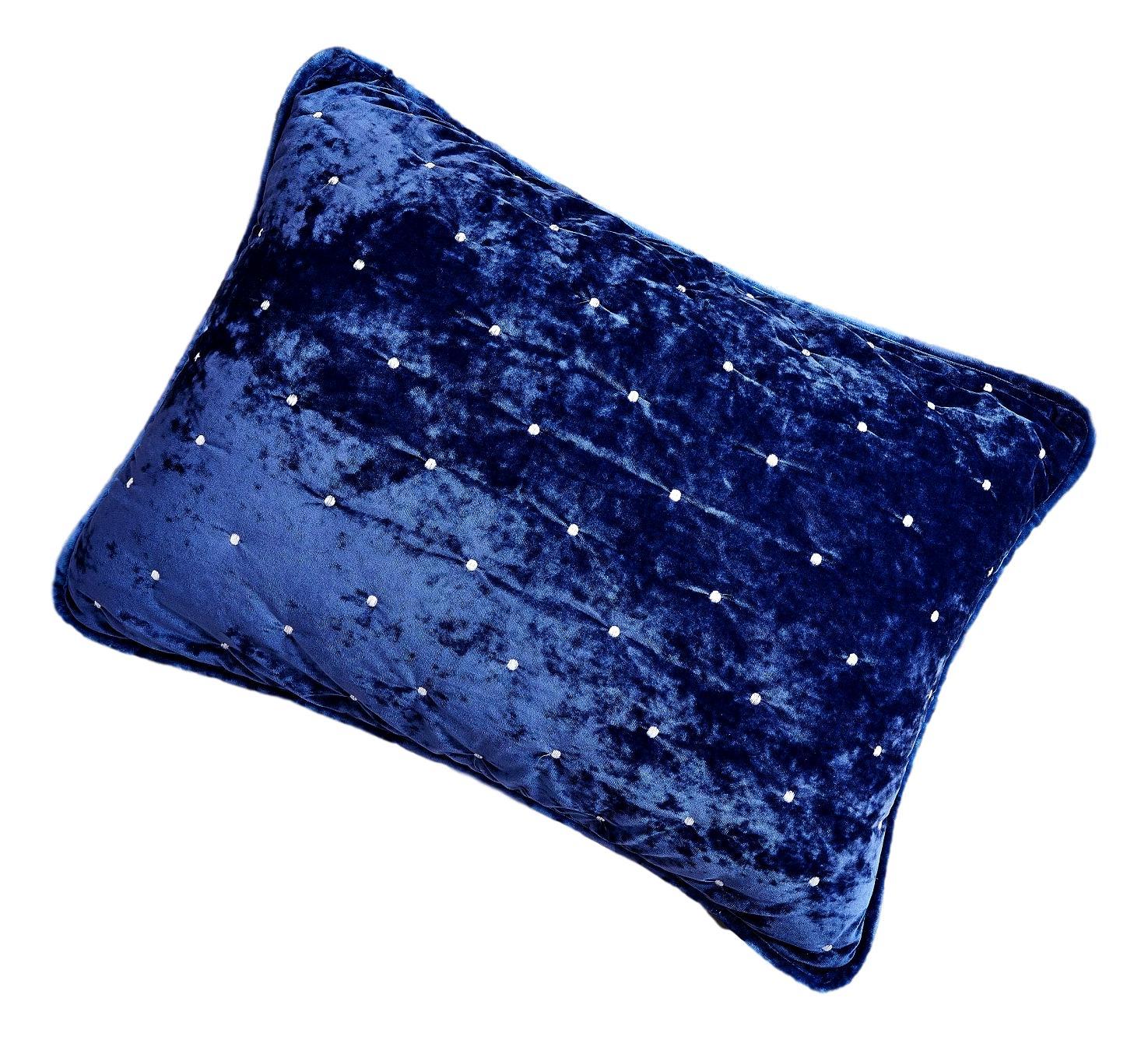 Tache Velvet Dreams Dark Blue Plush Diamond Tufted Pillow Sham (JHW-85