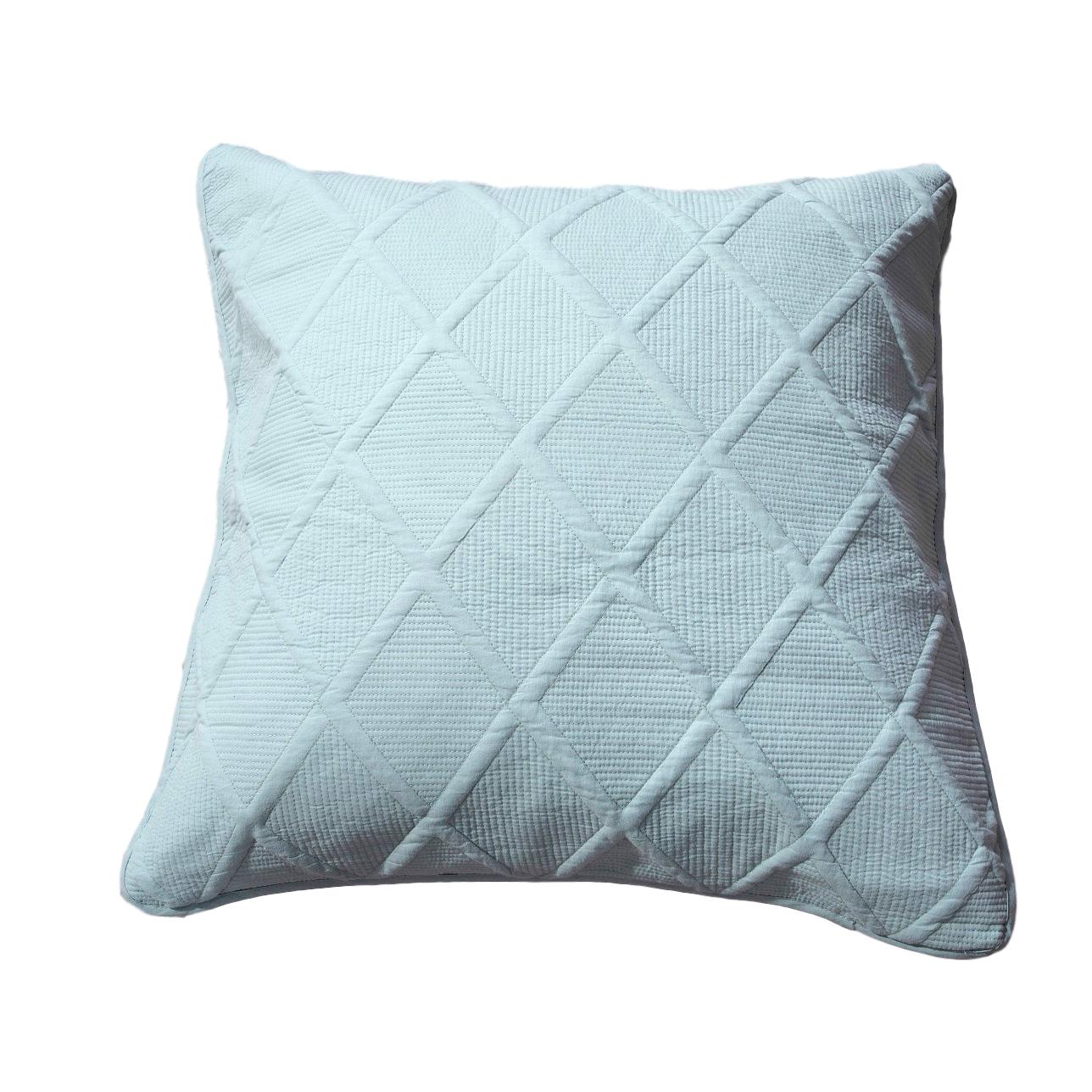Tache Cotton Seafoam Blue Soothing Pastel Diamond Cushion Covers / Euro Sham (JHW-856) - Tache Home Fashion