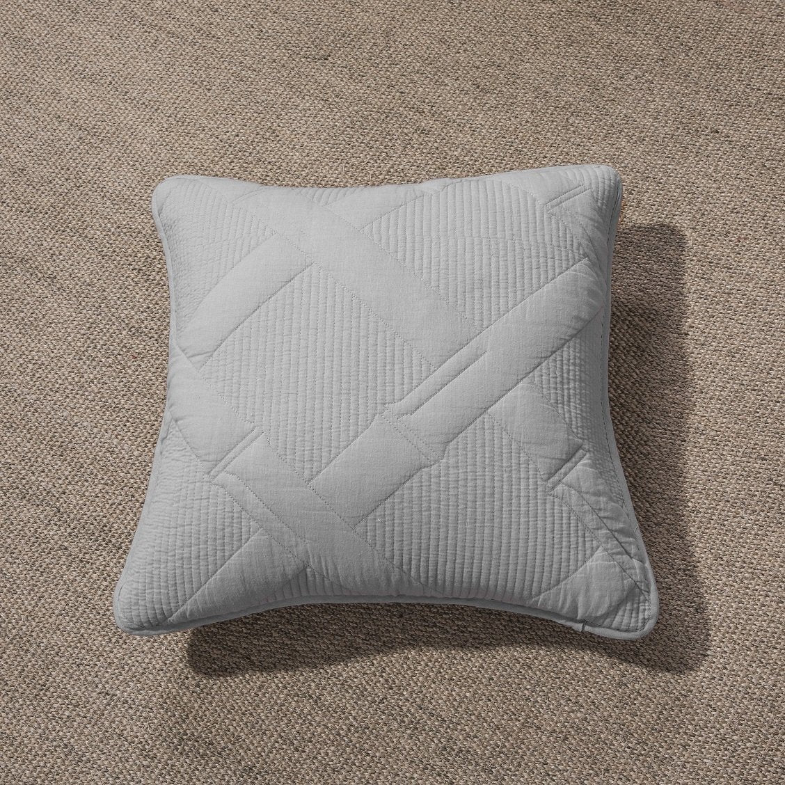 Tache Cotton Light Grey Silver Soothing Pastel Cushion Covers / Euro Sham (JHW-862) - Tache Home Fashion