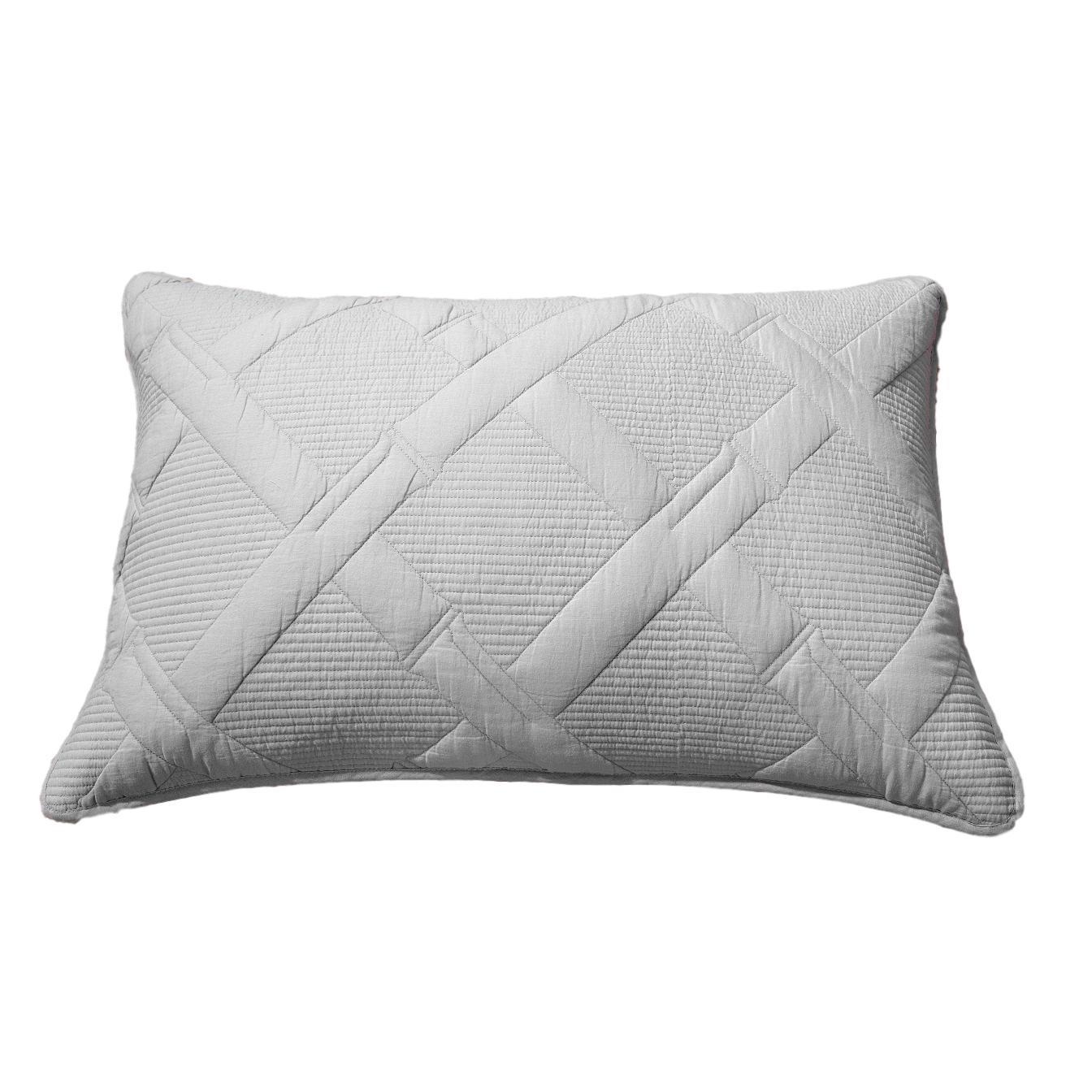 Tache Cotton Light Grey Silver Soothing Pastel Diamond Pillow Sham (JHW-862) - Tache Home Fashion