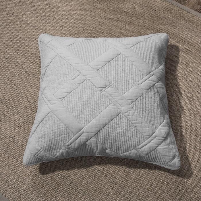 Tache Cotton Light Grey Silver Soothing Pastel Cushion Covers / Euro Sham (JHW-862) - Tache Home Fashion