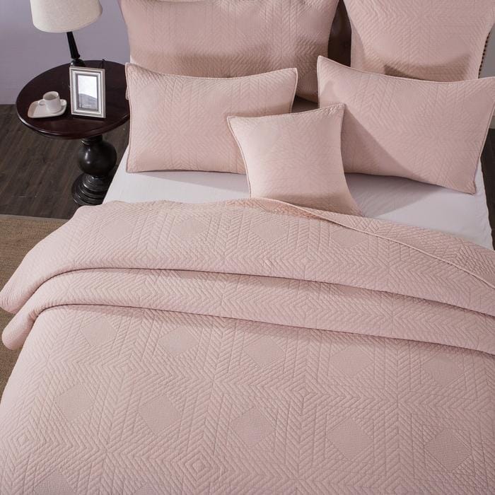 Tache Cotton Stone Washed Soothing Pastel Rustic Blush Pink Diamond Pillow Sham (JHW-863) - Tache Home Fashion