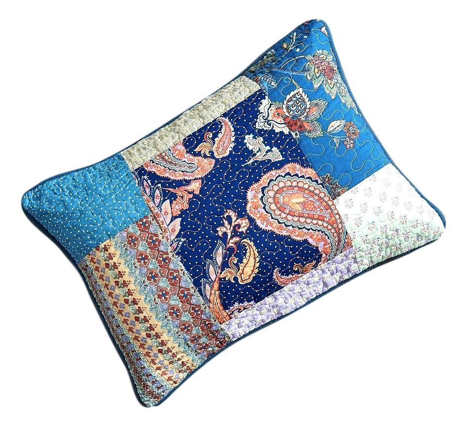 Tache Cotton Patchwork Paisley Bohemian Night Flower Pillow Sham (JHW-882) - Tache Home Fashion