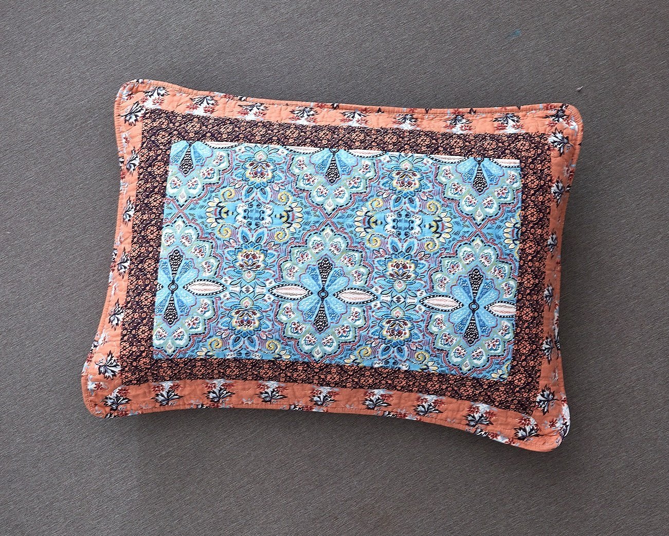 Tache Cotton Patchwork Paisley Floral Bohemian Mosaic Paradise Pillow Sham (JHW-933) - Tache Home Fashion