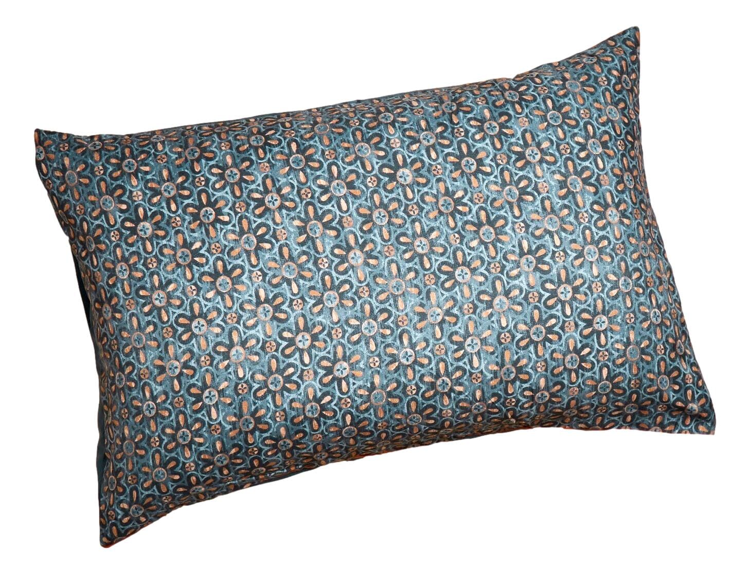 Tache Rustic Palace Lattice Floral Watercolor Dark Teal Pillowcases (KF174) - Tache Home Fashion