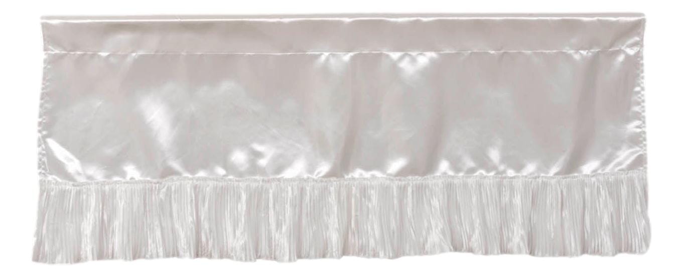 Tache Satin Ruffle Sweet Victorian Window Curtain Tailored Valance 18x52" White (MZ002) - Tache Home Fashion