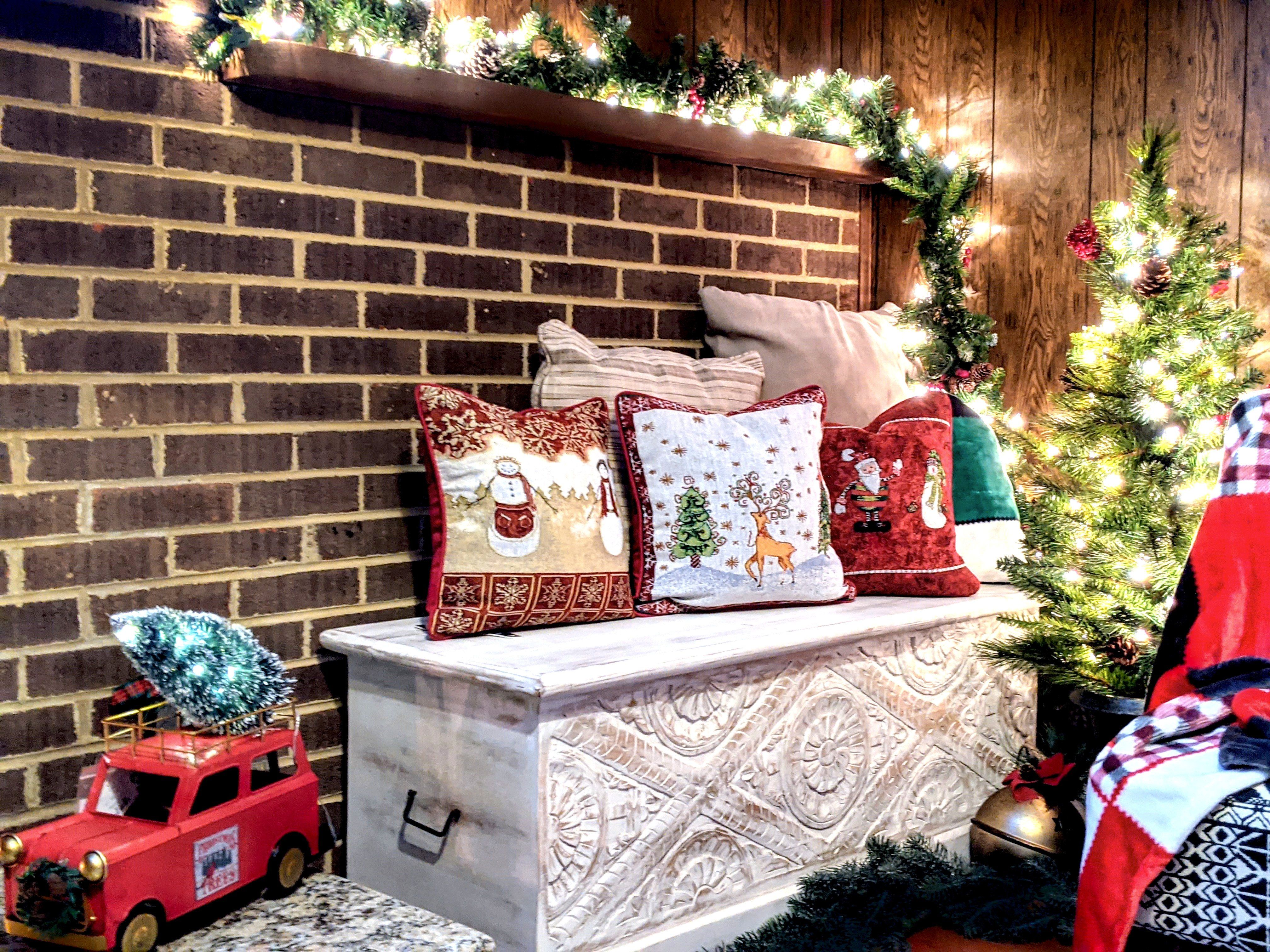 Tache Mr. & Mrs. Snowman Couple Woven Tapestry Throw Pillow Cover (10323CC) - Tache Home Fashion