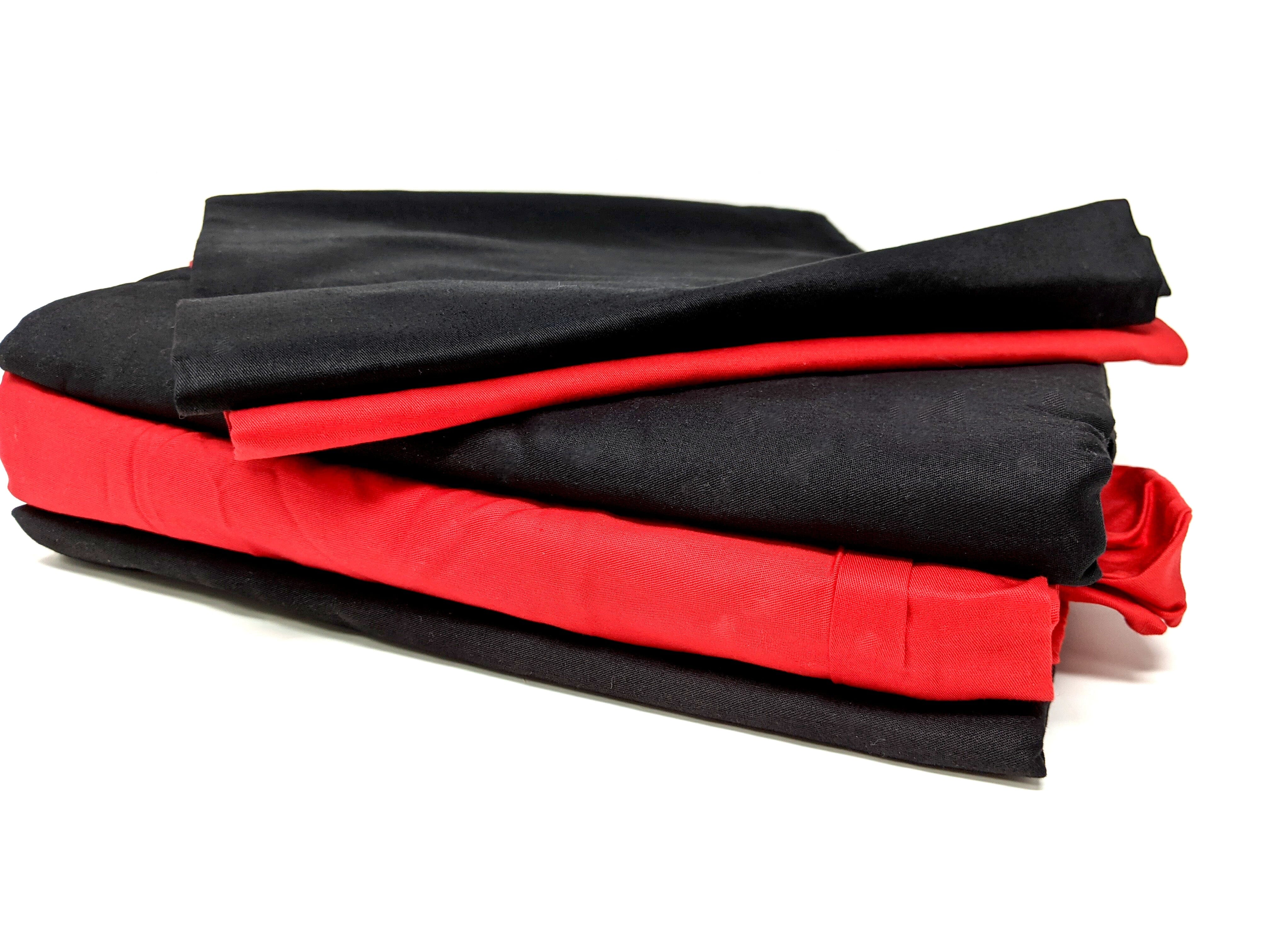 Tache Cotton Vibrant Red and Black Bed sheet set (BS4PC-BR) - Tache Home Fashion