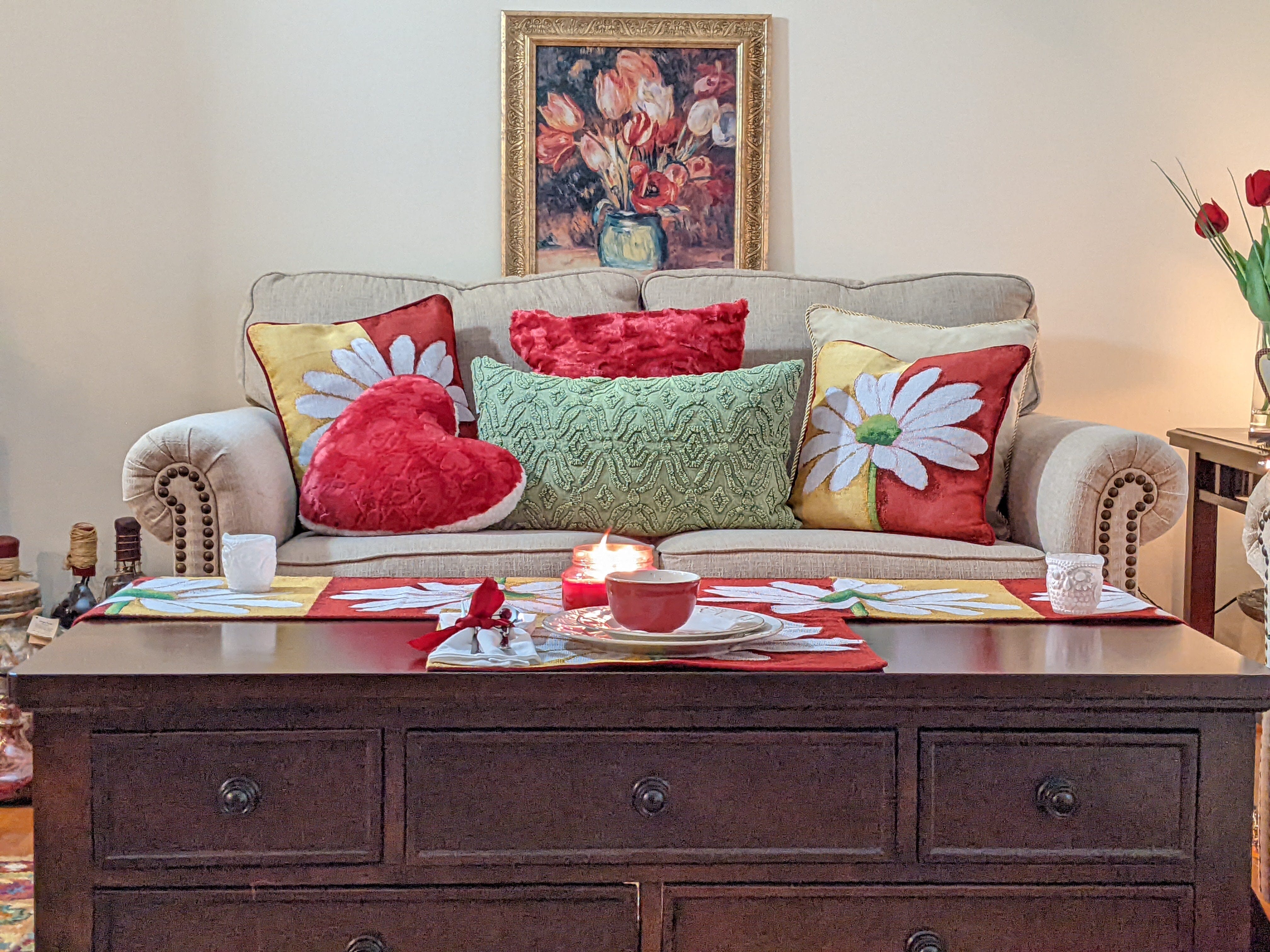 Tache Loves Me Not Daisy Tapestry Table Runner (9046) - Tache Home Fashion