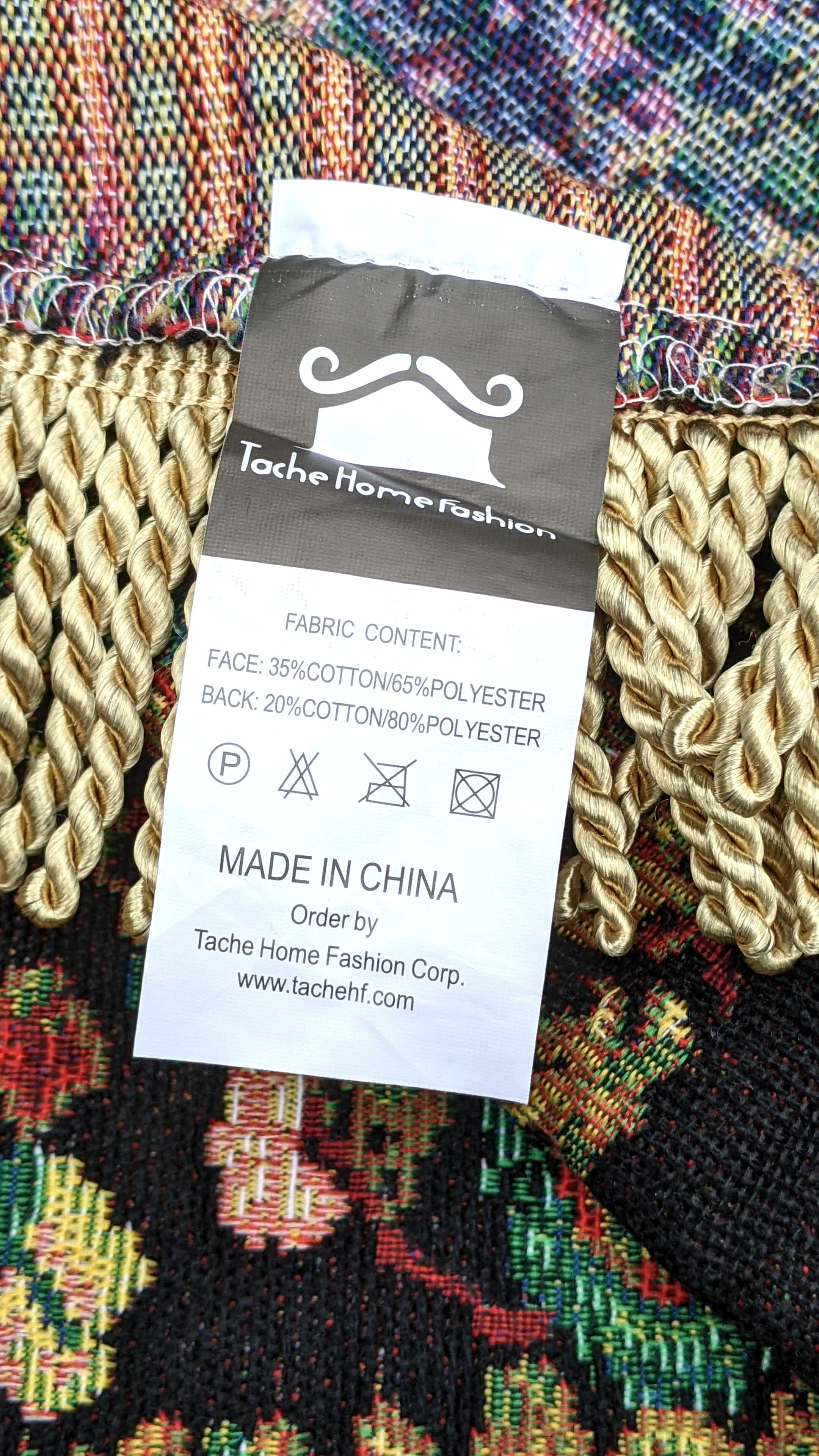 Tache Elegant Black Ornate Paisley Woven Tapestry Tablecloth (18192) - Tache Home Fashion