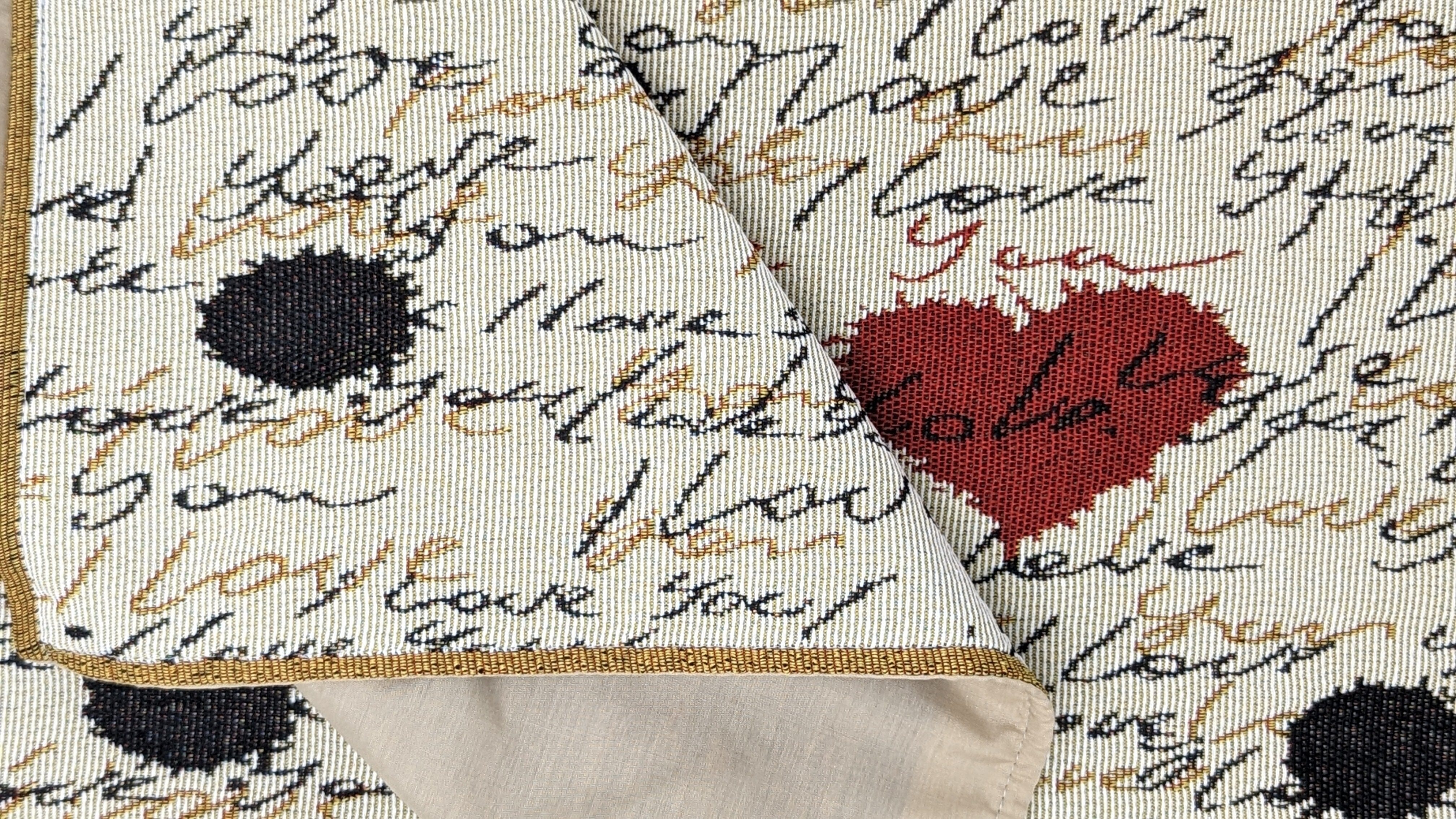 Tache Romantic Valentine’s Love Letter Beige Woven Tapestry Placemat Set (18111) - Tache Home Fashion