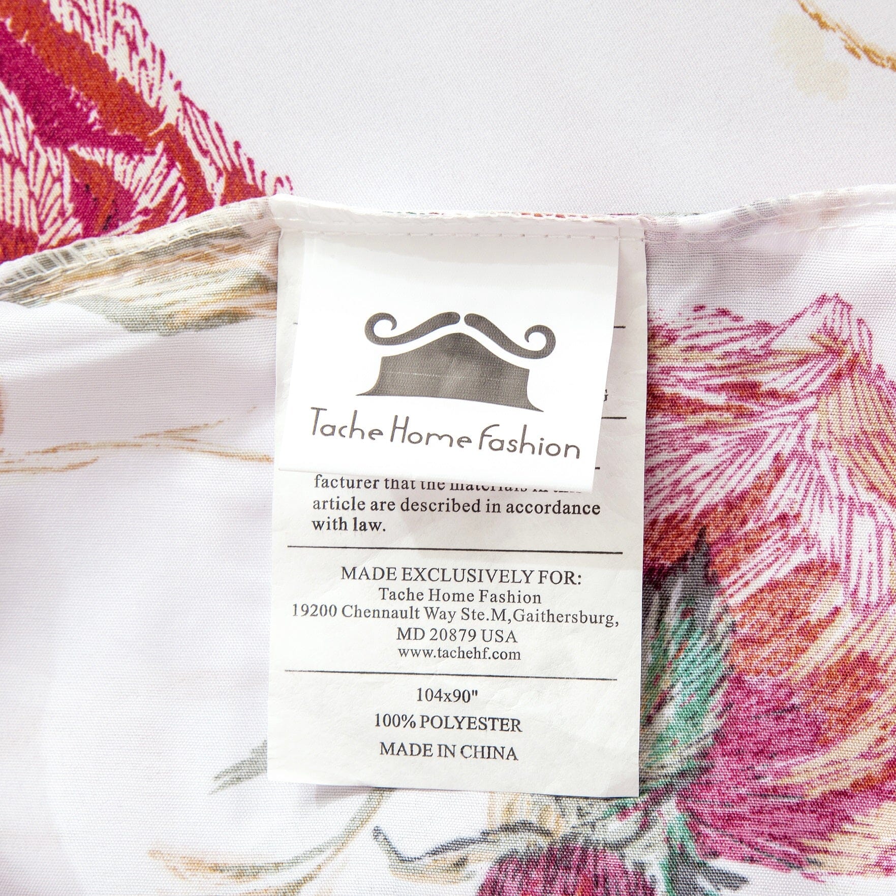 Tache Floral Hummingbirds Burgundy White Vintage Rose Garden Reversible Duvet Cover (SD-7676) - Tache Home Fashion