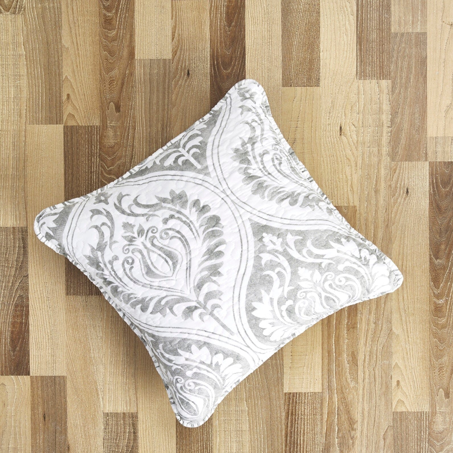 Tache Paisley Damask Matelasse Austere Grey Moon Sky Cushion Cover / Euro Sham (TB300-199) - Tache Home Fashion