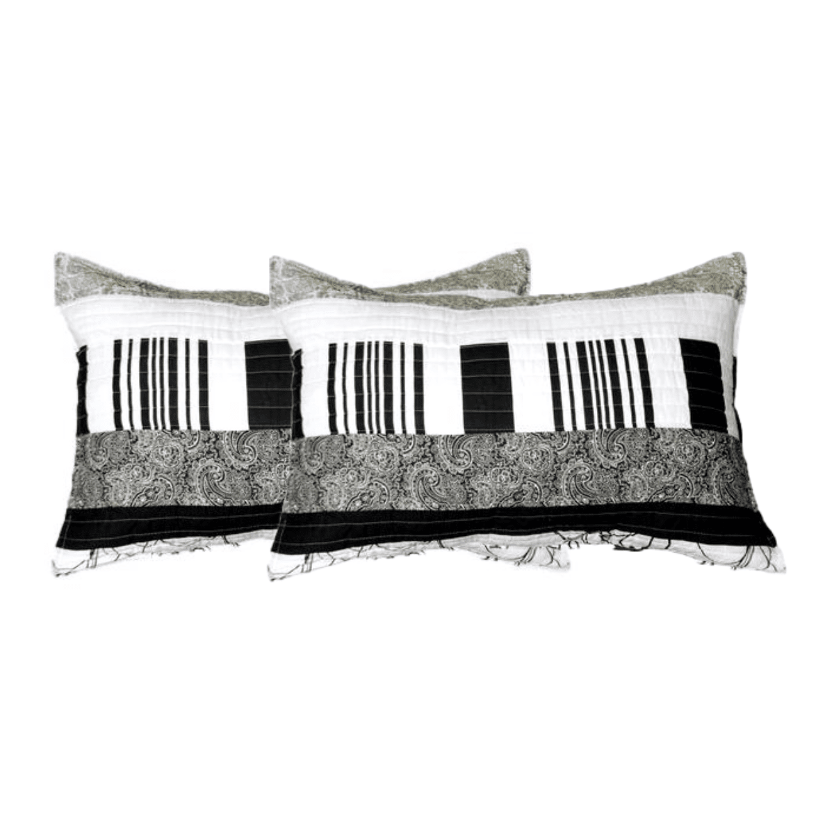 Tache Cotton Black White Gray Modern New York Penthouse Pillow Sham 2-Pieces (DXJ107075) - Tache Home Fashion