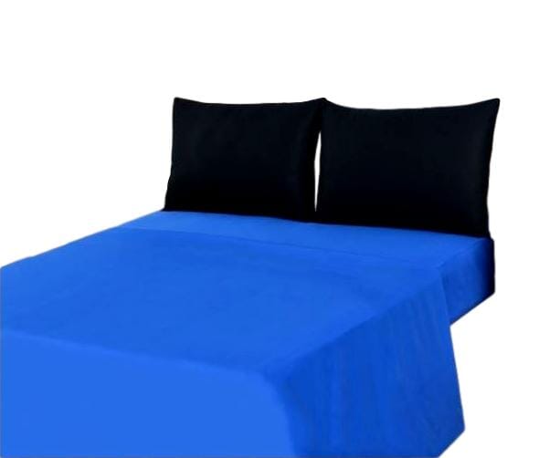 Tache Cotton Deep Blue and Black Bed Sheet set (BS4PC-BB) - Tache Home Fashion