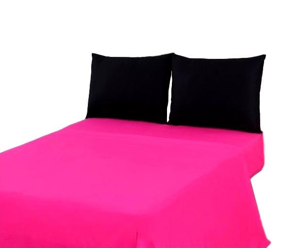 Tache Cotton Hot Pink and Black Bed Sheet Set (BS4PC-BP) - Tache Home Fashion