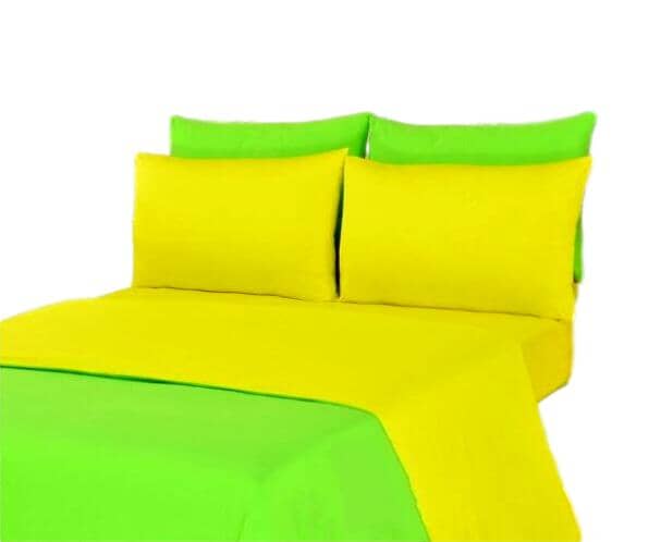 Tache 4-6 Piece Lemon Lime Yellow/Green Reversible Duvet Cover Set (DC46PC-YG) - Tache Home Fashion