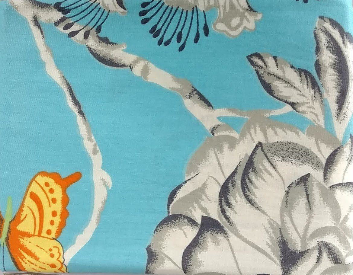 Tache Cotton Butterfly Wonderland Aqua Floral Flat Sheet (2142FLT) - Tache Home Fashion