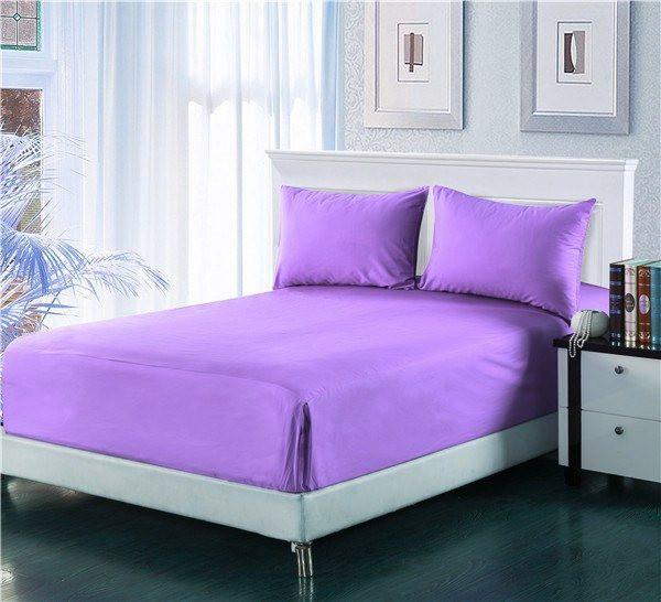 Tache Cotton Lavender Purple Fitted Sheet (BS3PC-P) - Tache Home Fashion