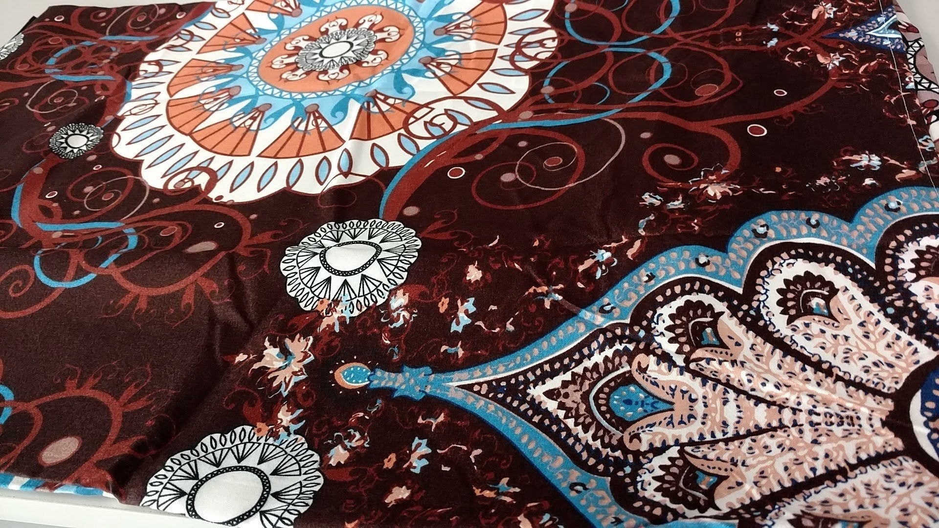 Tache Burgundy Palace Paisley Medallion Bed Sheet Set (2810FITFLT) - Tache Home Fashion