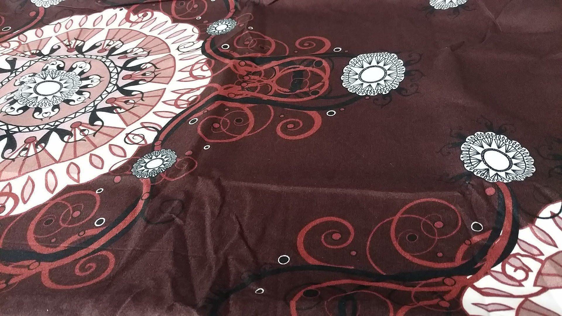 Tache Burgundy Palace Paisley Medallion Bed Sheet Set (2810FITFLT) - Tache Home Fashion