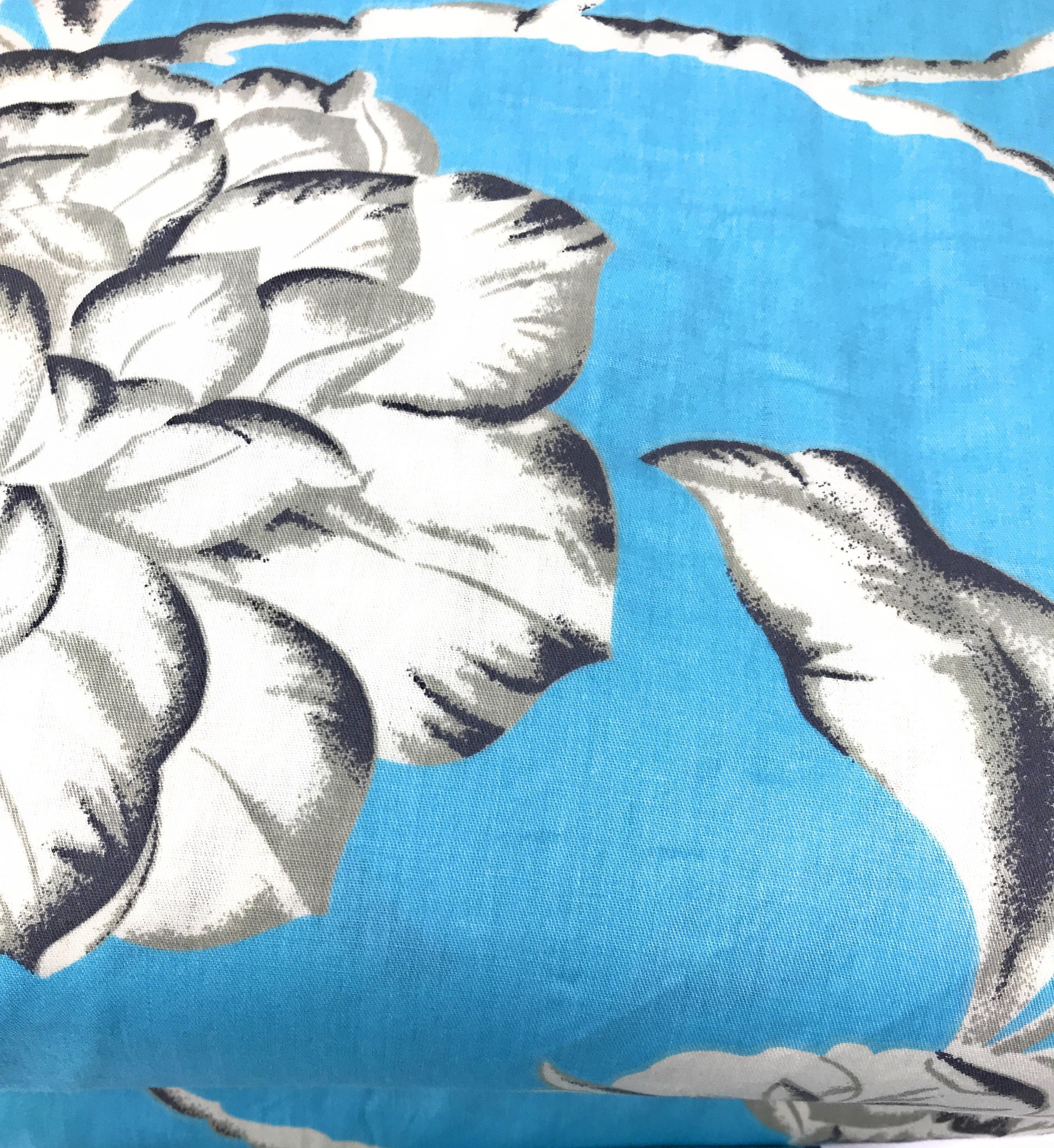 Tache Cotton Butterfly Wonderland Aqua Floral Flat Sheet (2142FLT) - Tache Home Fashion