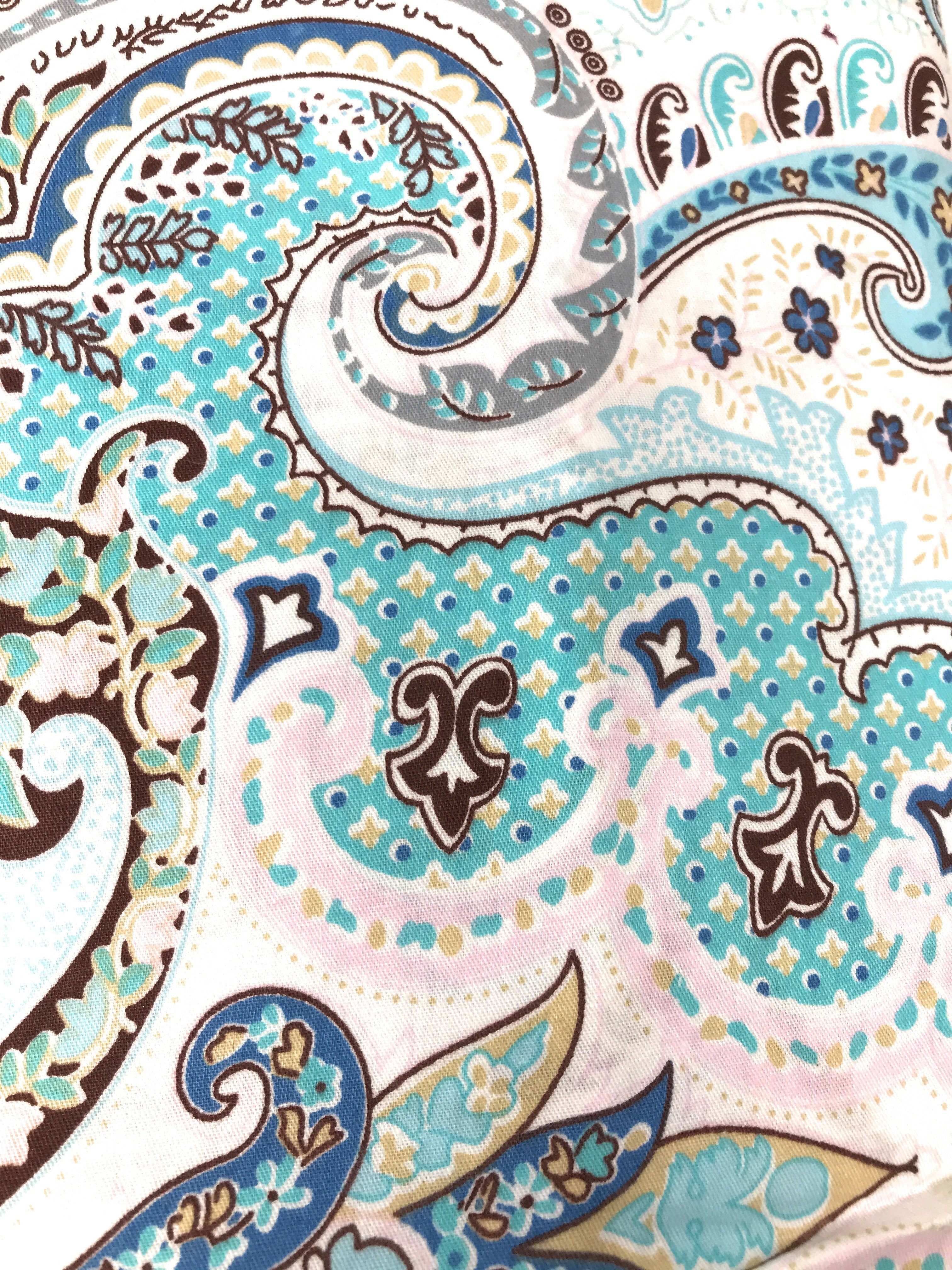 Tache Cotton Frozen Forest Blue Paisley Flat Sheet (2172FLT) - Tache Home Fashion