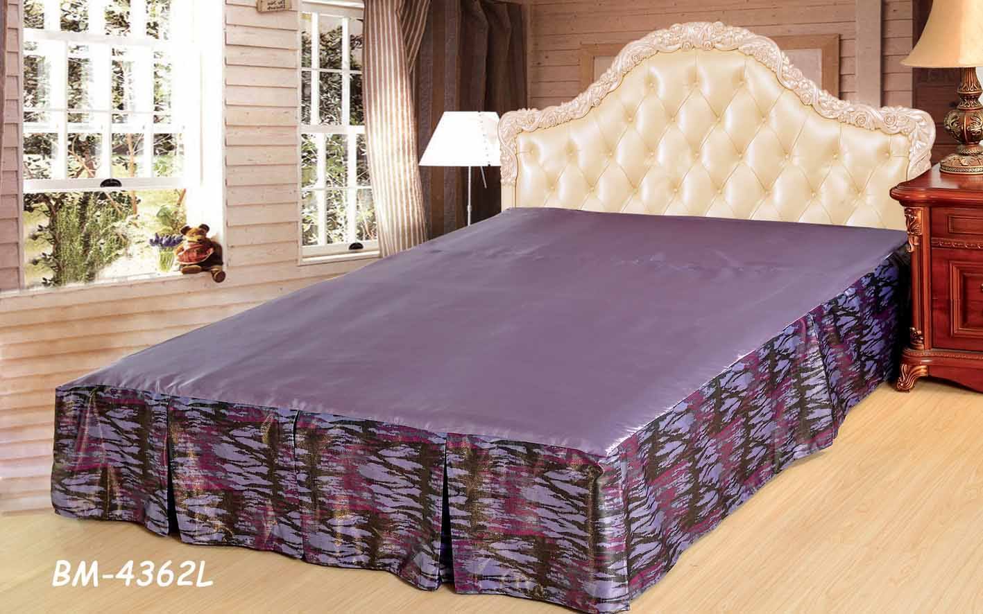 Tache Abstract Mixed Purple Satin Tailored Platform 14" Bed Skirt Dust Ruffle (BSK-4362L) - Tache Home Fashion