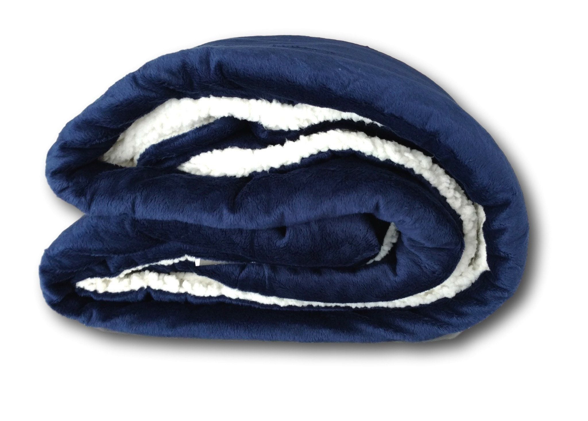 Tache Dark Navy Blue Sherpa Winter Night Micro Fleece Throw Blanket (SMF5060BL) - Tache Home Fashion