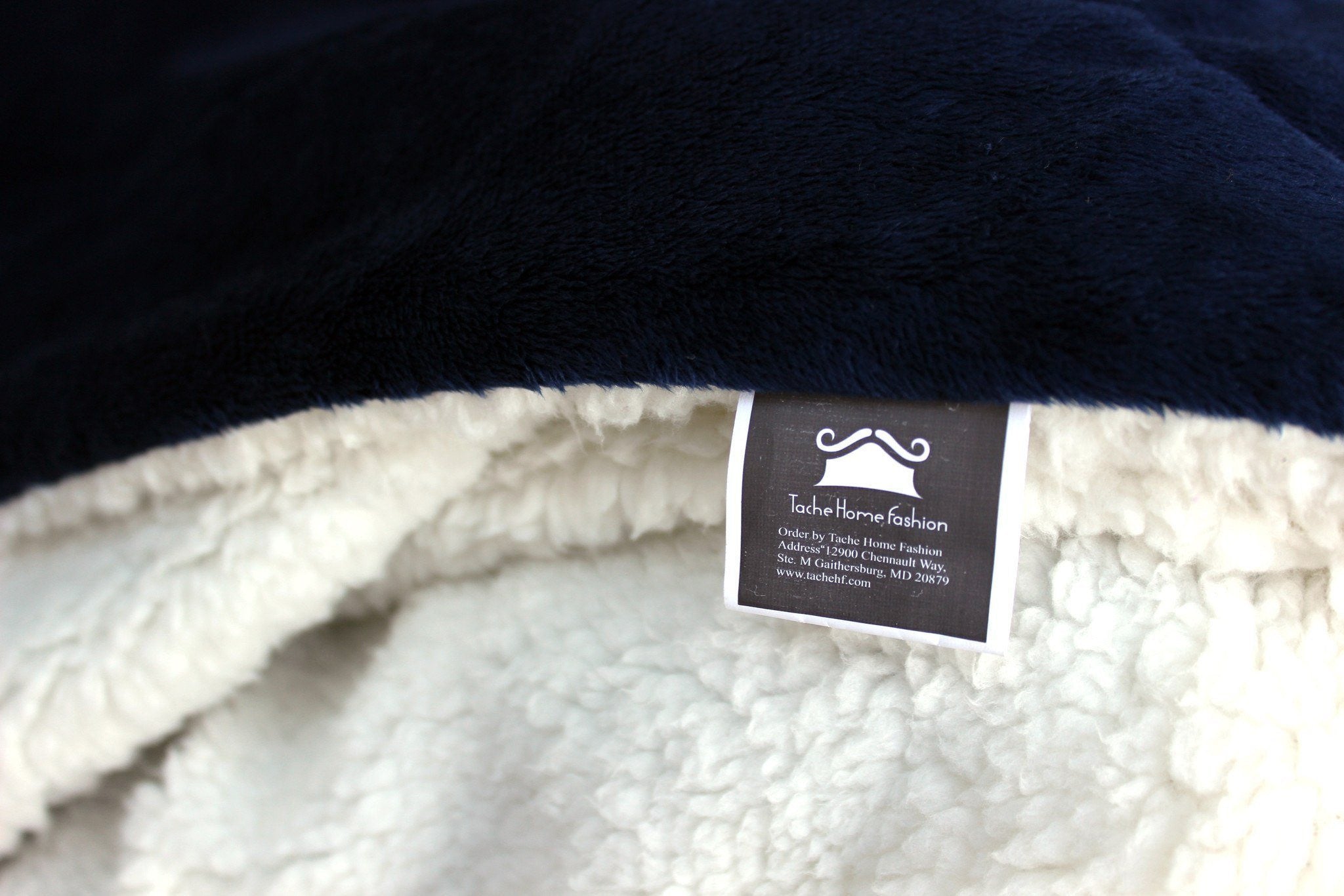 Tache Dark Navy Blue Sherpa Winter Night Micro Fleece Throw Blanket (SMF5060BL) - Tache Home Fashion