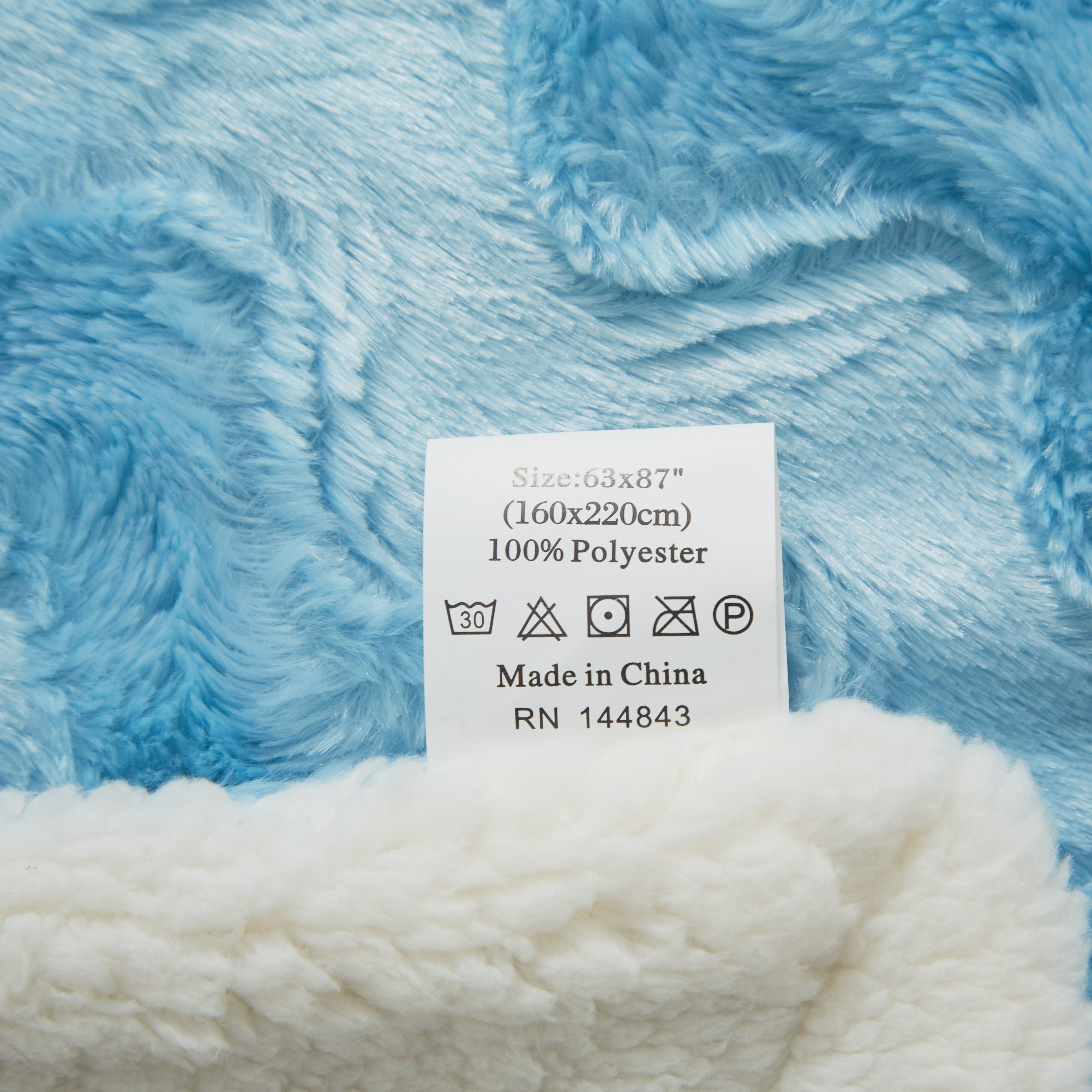 Tache Faux Fur Blue Sky Soft Throw Blanket (#8) - Tache Home Fashion