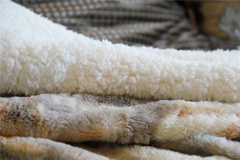 Tache Luxurious Russian Lynx Faux Fur Throw Blanket (DY12) - Tache Home Fashion