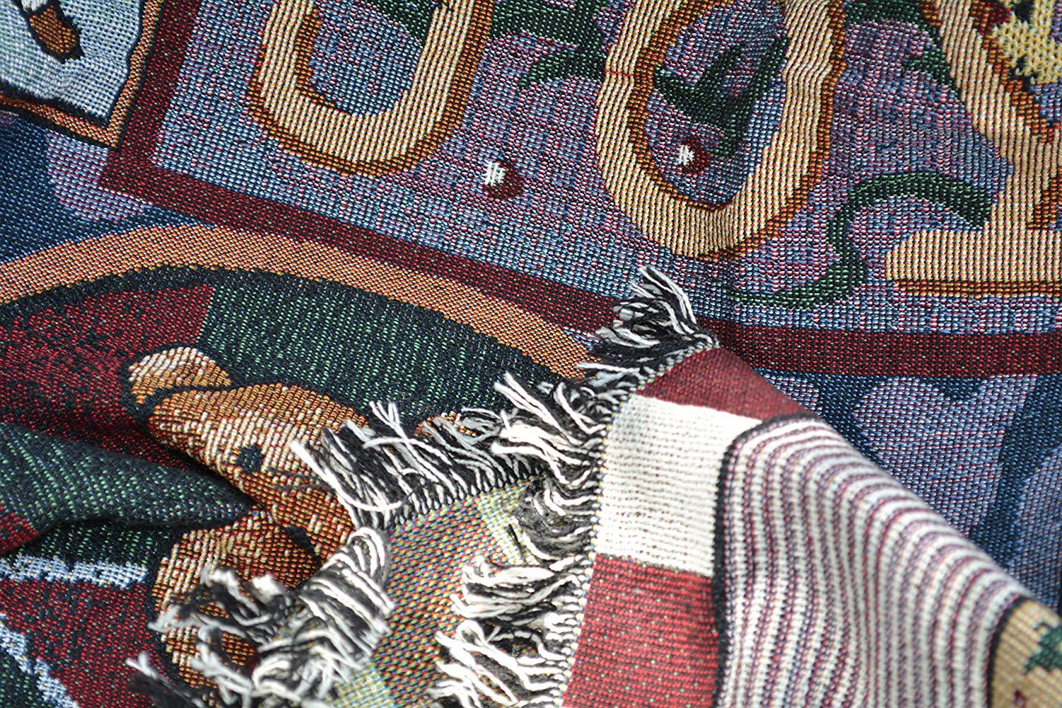 Tache Wonderful Season Snowman Tapestry Throw with Fringe (2270) - Tache Home Fashion