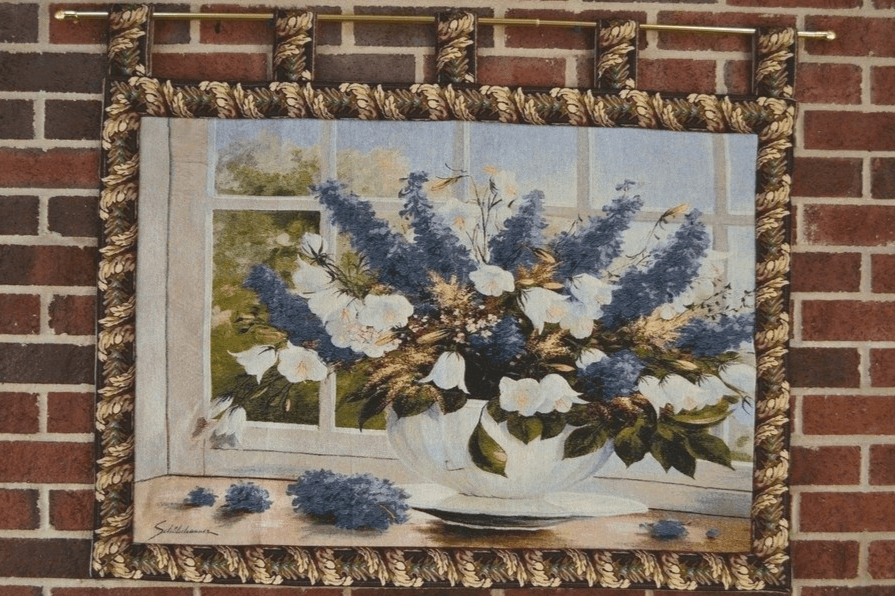 Tache Tapestry Sunlight Radiance Blue Floral Wall Hanging Art 33 x 24 (13018) - Tache Home Fashion