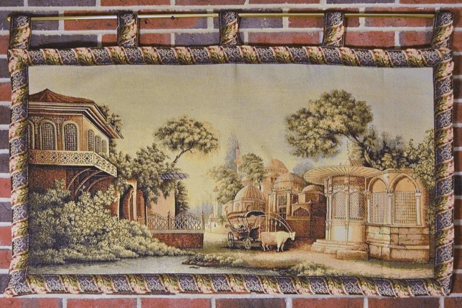 Tache Tapestry Middle Eastern Golden Palace Landscape Wall Hanging Art Mural 27 x 49 (351) - Tache Home Fashion