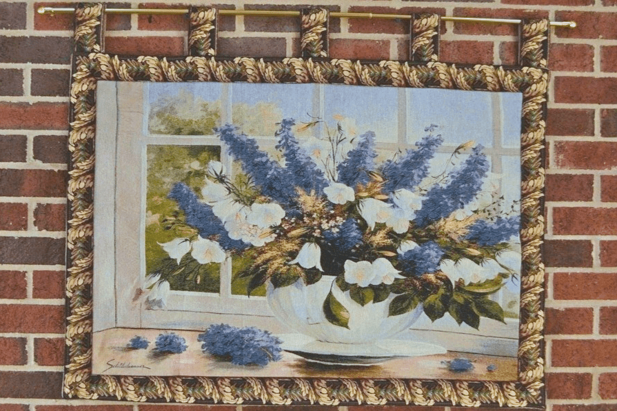 Tache Tapestry Sunlight Radiance Blue Floral Wall Hanging Art 33 x 24 (13018) - Tache Home Fashion