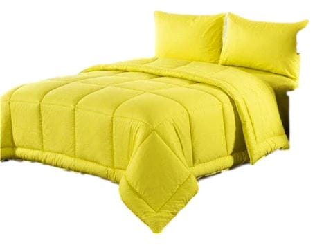 Tache Cotton Baffle Box Stitched Sunny Yellow Comforter Set - Tache Home Fashion