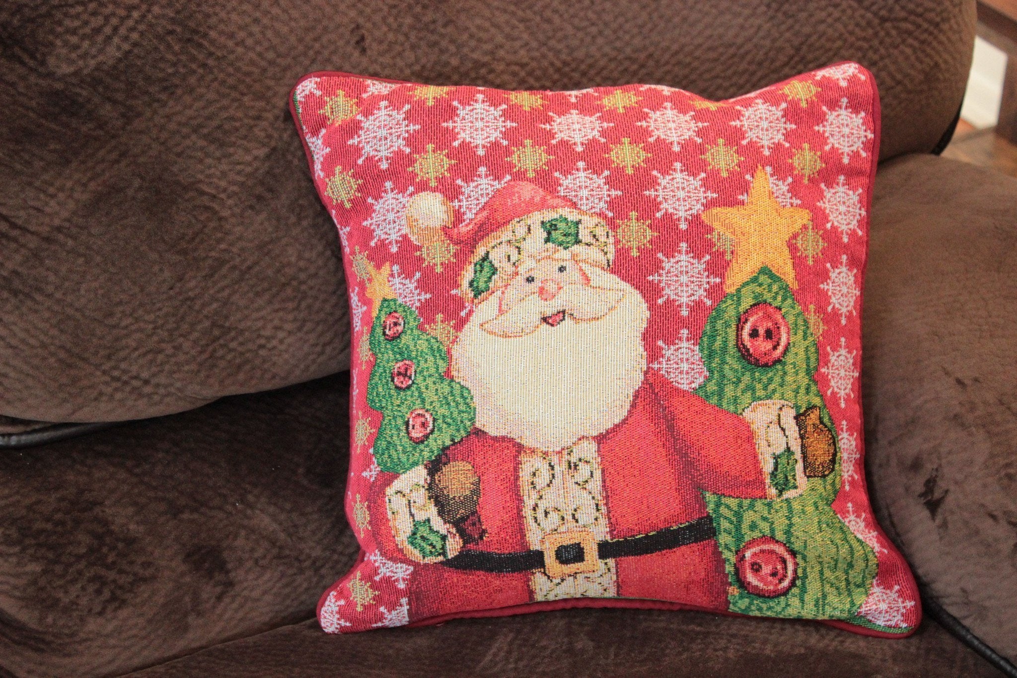 Tache Christmas Cute Santa Claus Is Coming to Town Throw Pillow Cover (DB15191CC) - Tache Home Fashion