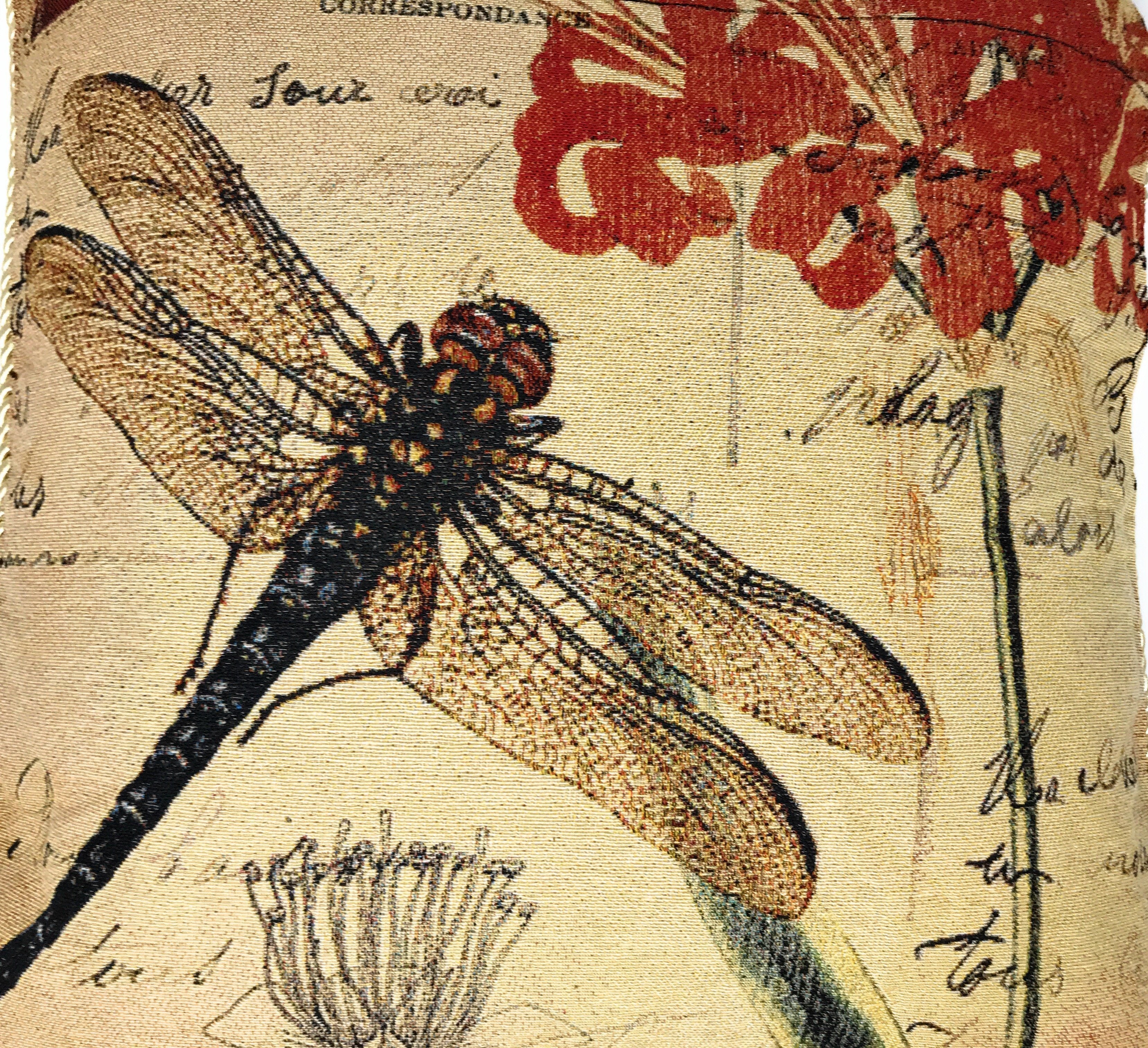 Tache Fly High Dragonfly Tapestry Woven Throw Pillow Cover (15044) - Tache Home Fashion