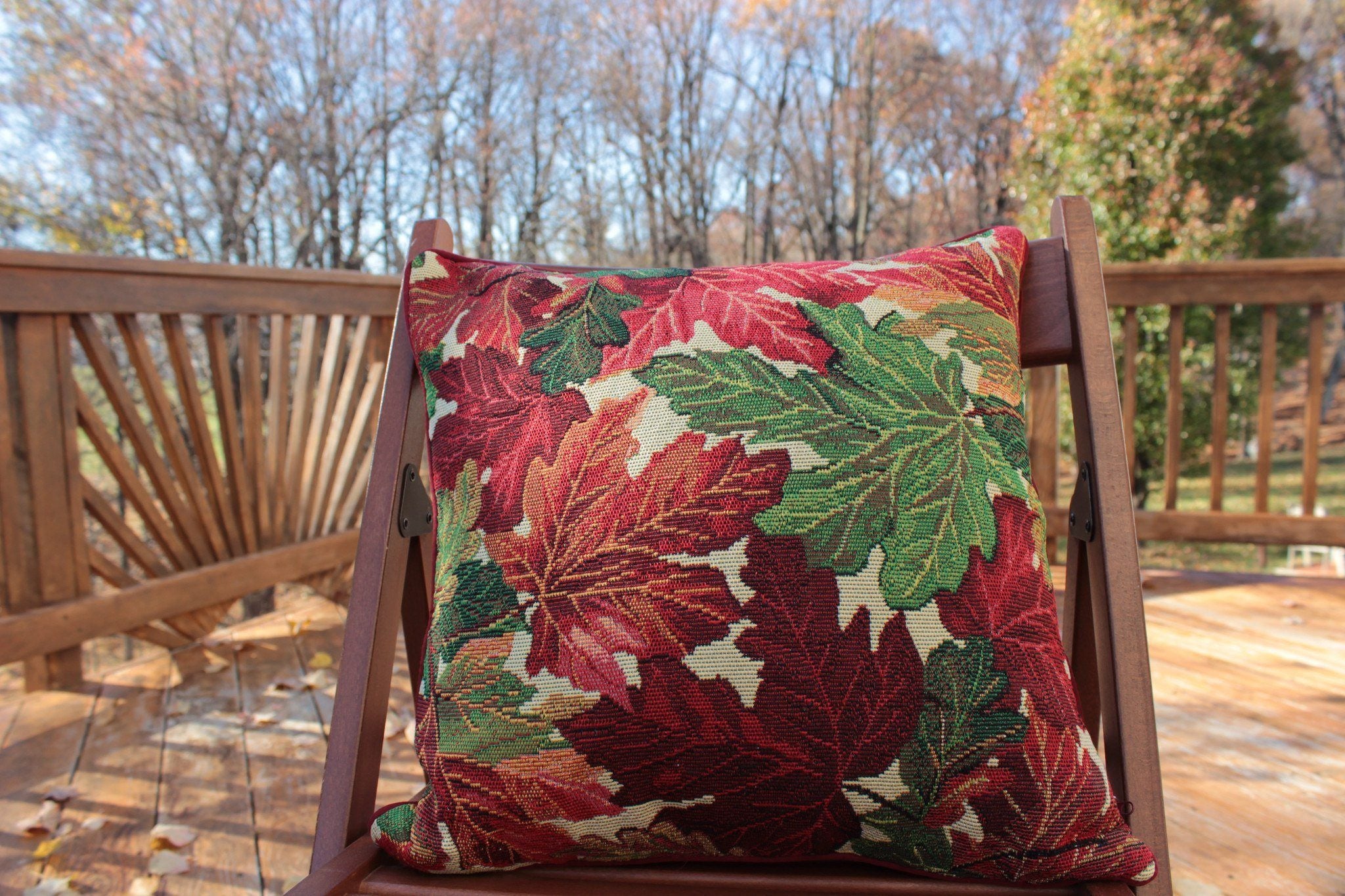 Tache Warm Colorful Thanksgiving Leaves Fall Foliage Throw Pillow Cover (FF11516CC) - Tache Home Fashion