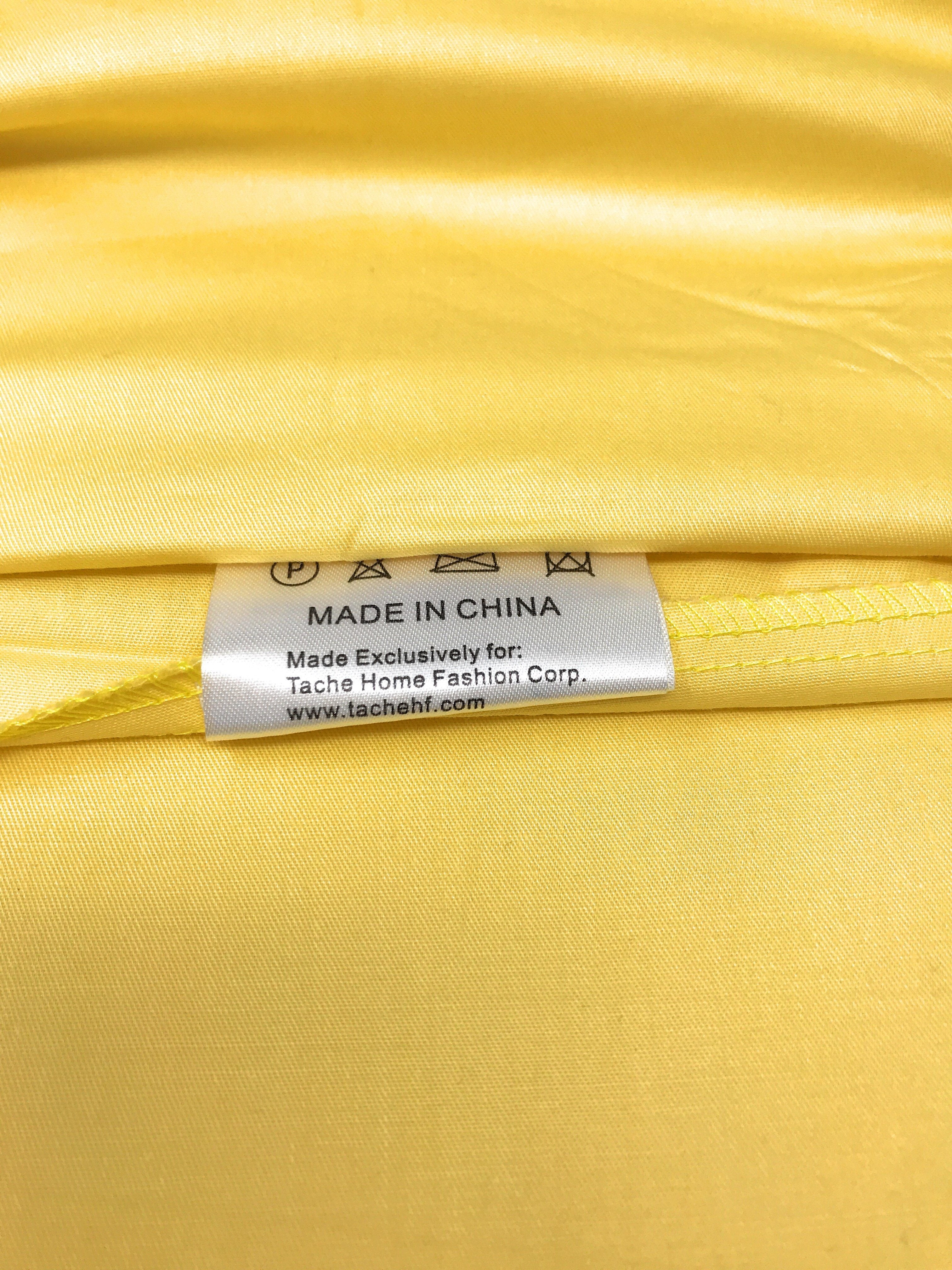 Tache 2-3 Piece 100% Cotton Solid Banana Yellow Duvet Cover Set (TA2-3PDUV-YB) - Tache Home Fashion