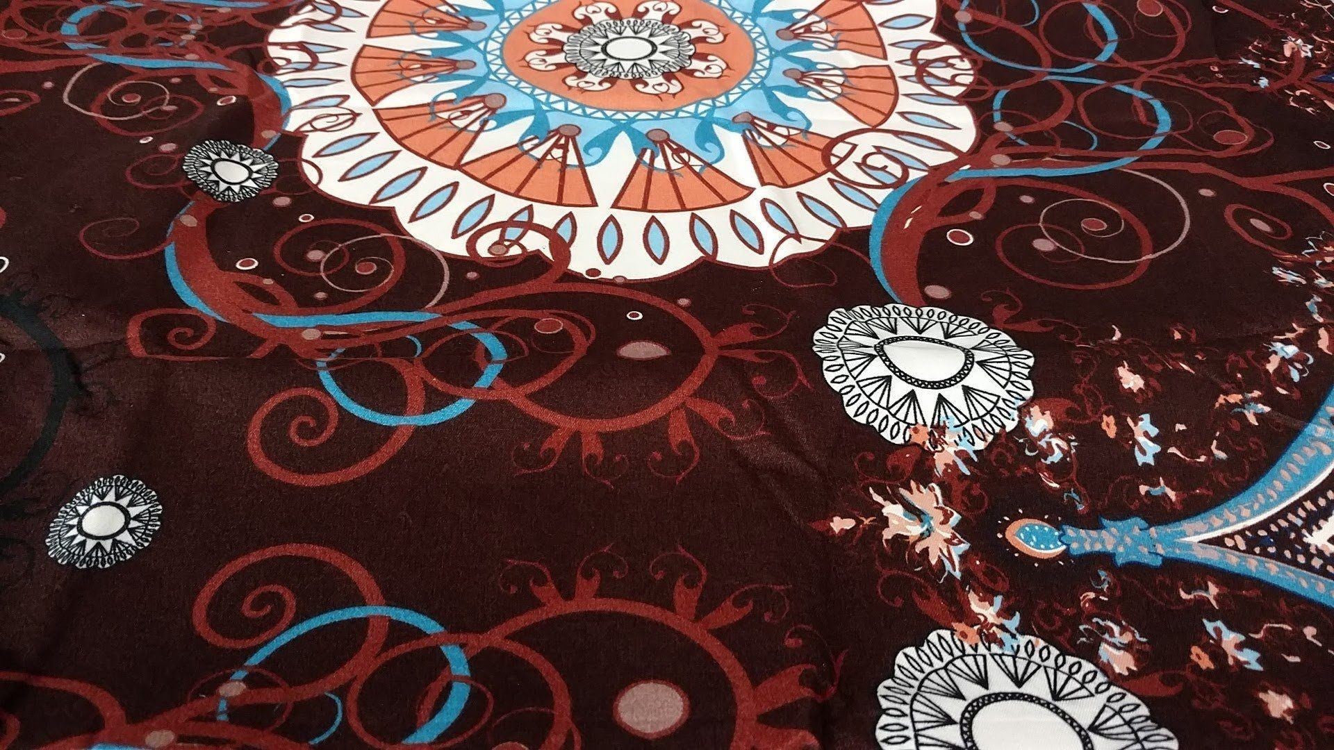 Tache Burgundy Palace Paisley Medallion Duvet Cover Twin (2810) - Tache Home Fashion