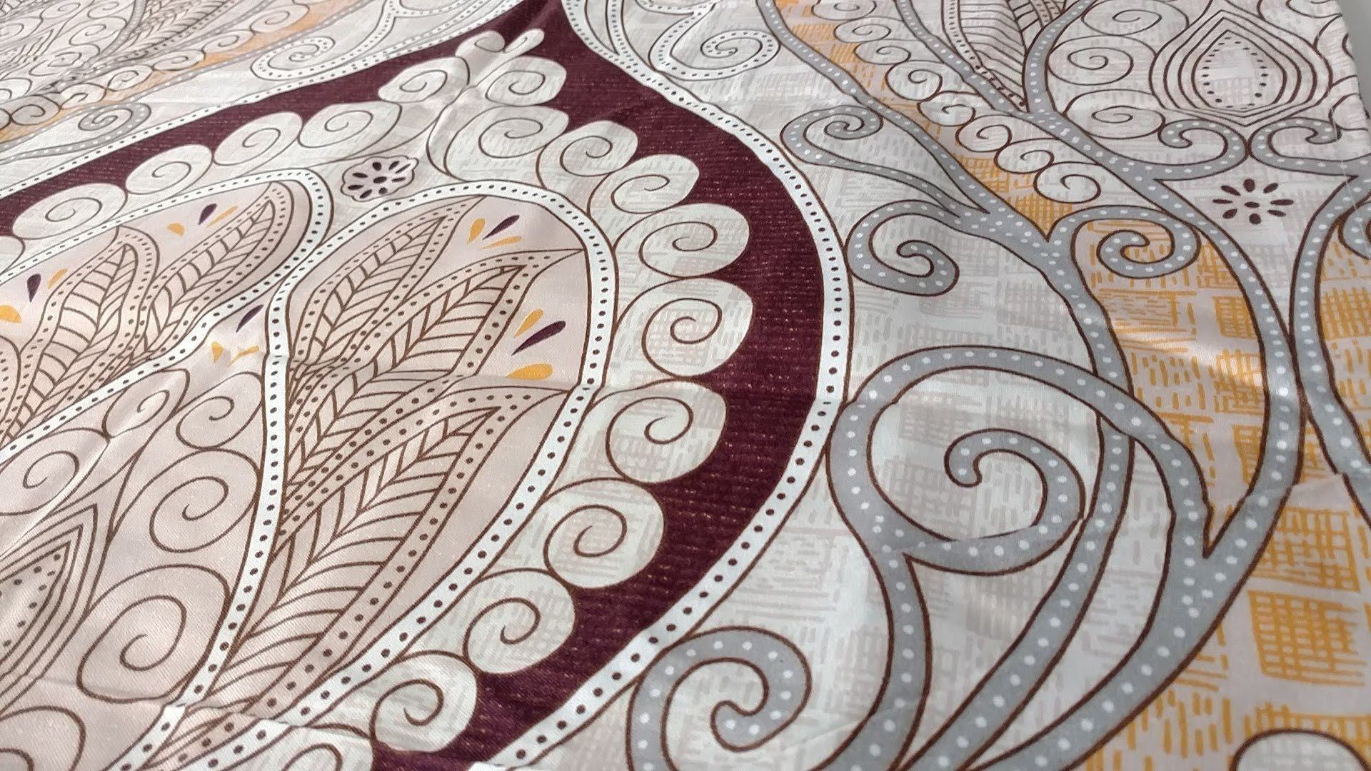 Tache Maroon Mandala Ivory Damask Pillowcases (2131-PC) - Tache Home Fashion