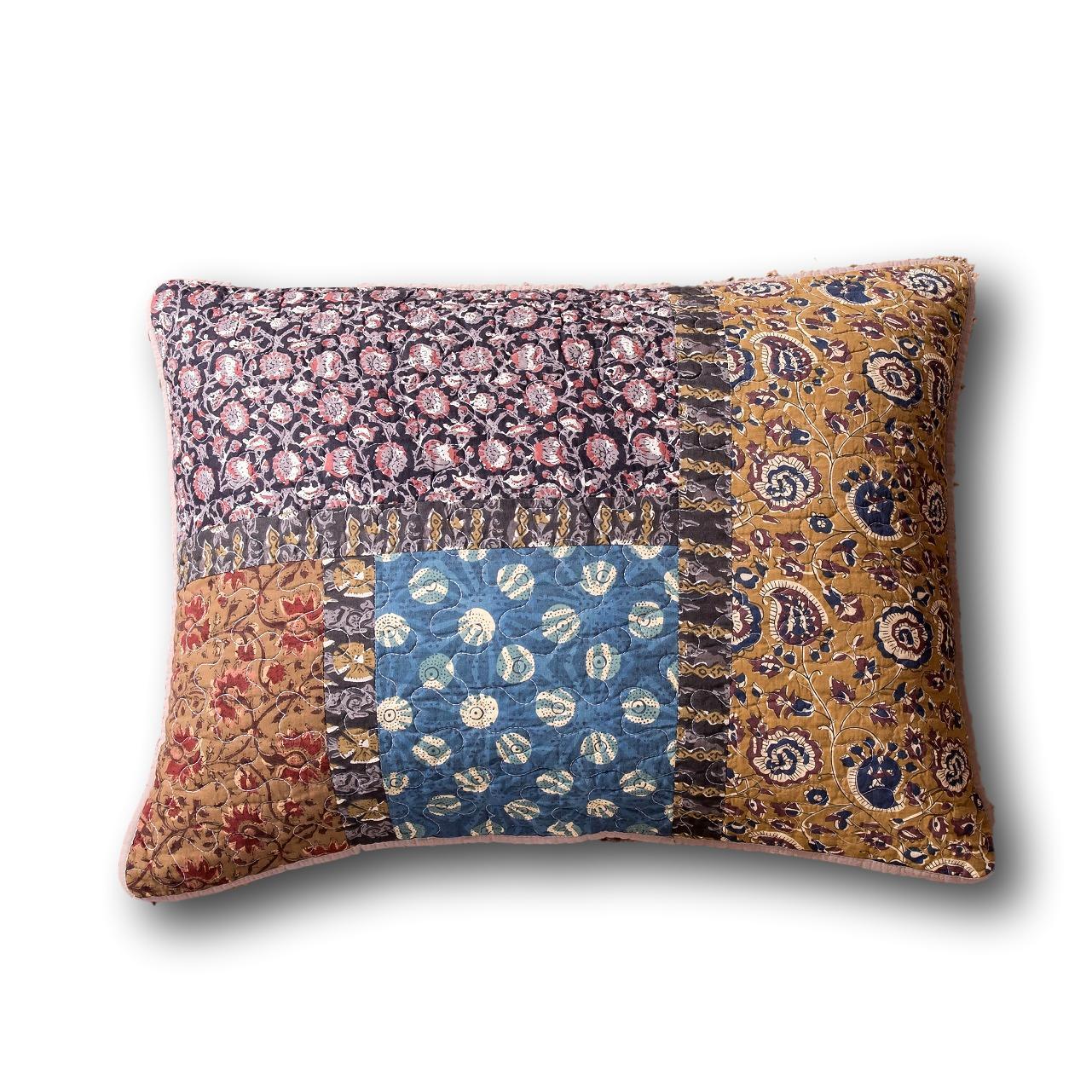 Tache Sunset Blooms Floral Quilted Patchwork Multi color Cotton Pillow Sham (JHW-825-Sham) - Tache Home Fashion
