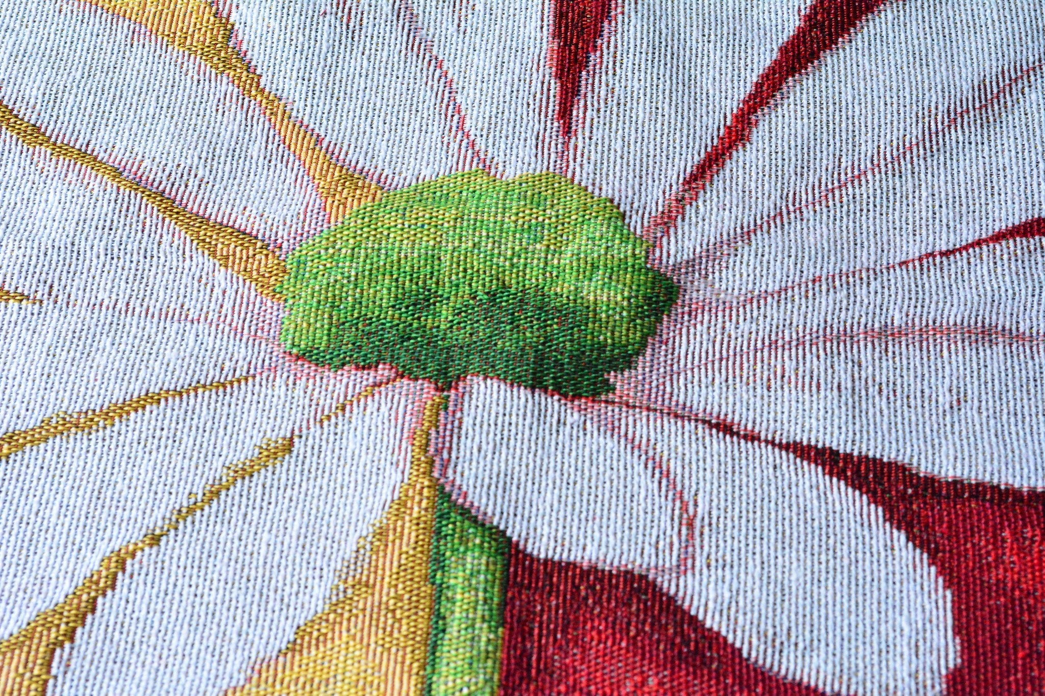 Tache Daisy Loves Me Not Floral Red & Yellow Tapestry Placemat Set of 4 (9046) - Tache Home Fashion