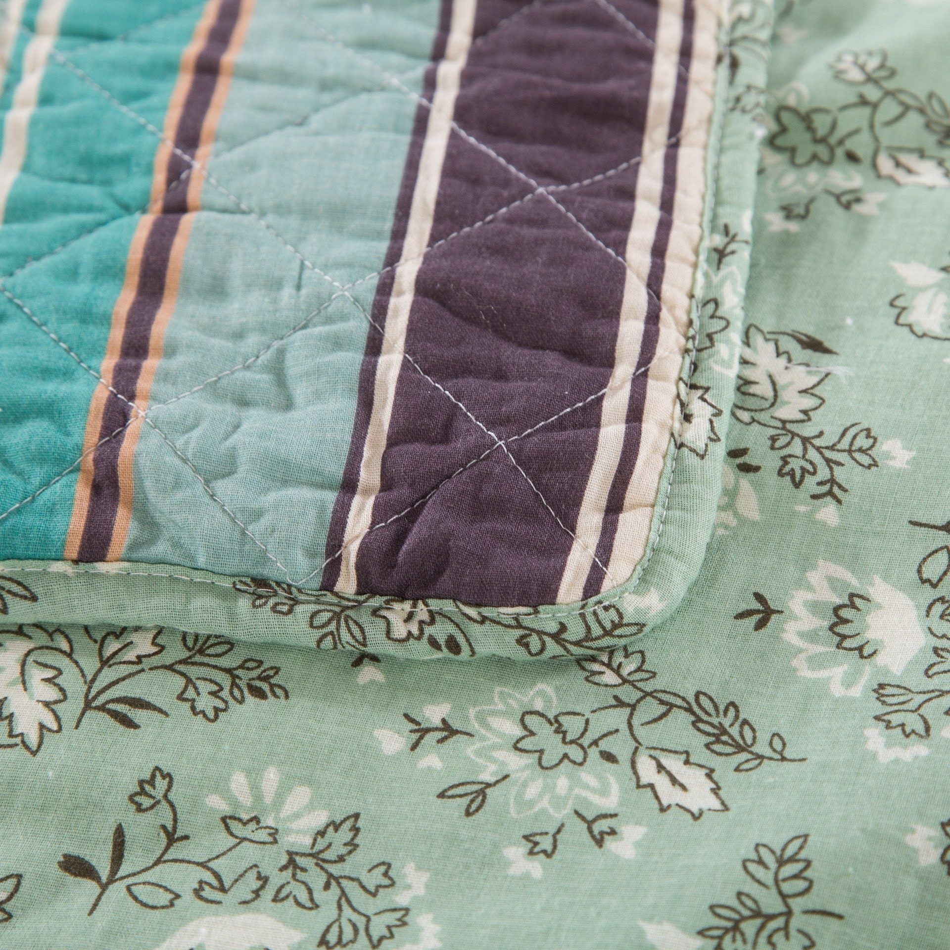 Tache Cotton Forest Glade Quilted Patchwork Bedspread Set (JHW-650) - Tache Home Fashion