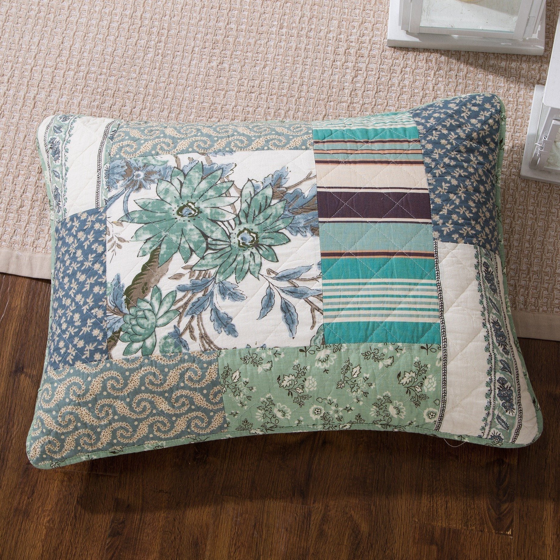 Tache Cotton Forest Glade Quilted Patchwork Bedspread Set (JHW-650) - Tache Home Fashion