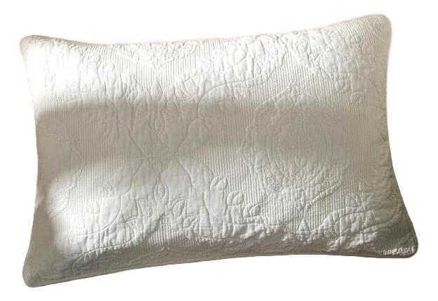 Tache Cotton Ivory White Paisley Damask Matelassé Powder Snow Pillow Sham (JHW-643) - Tache Home Fashion