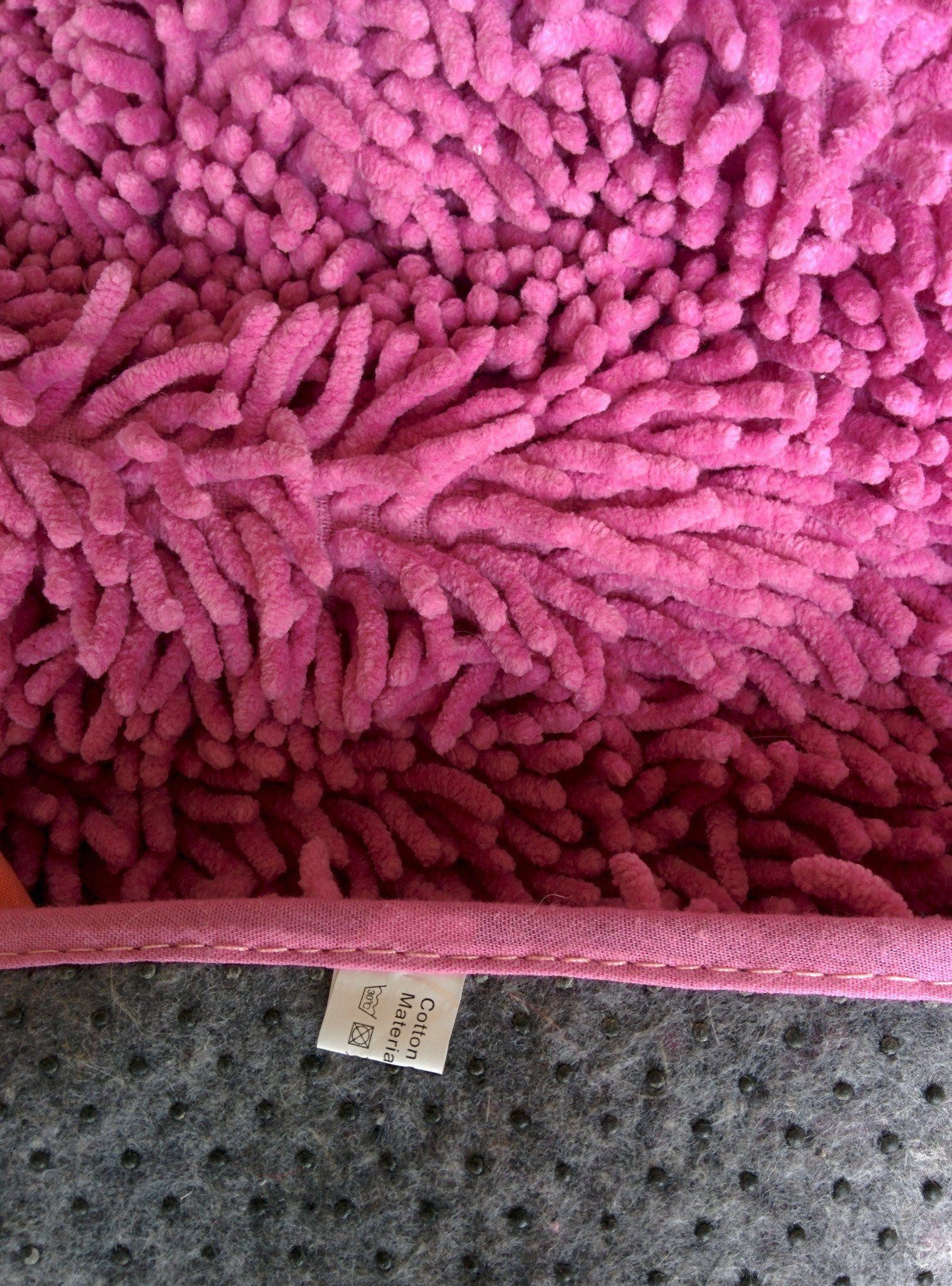 Tache Cotton Chenille Hot Pink Shag Area / Bathroom Rug (MATP) - Tache Home Fashion